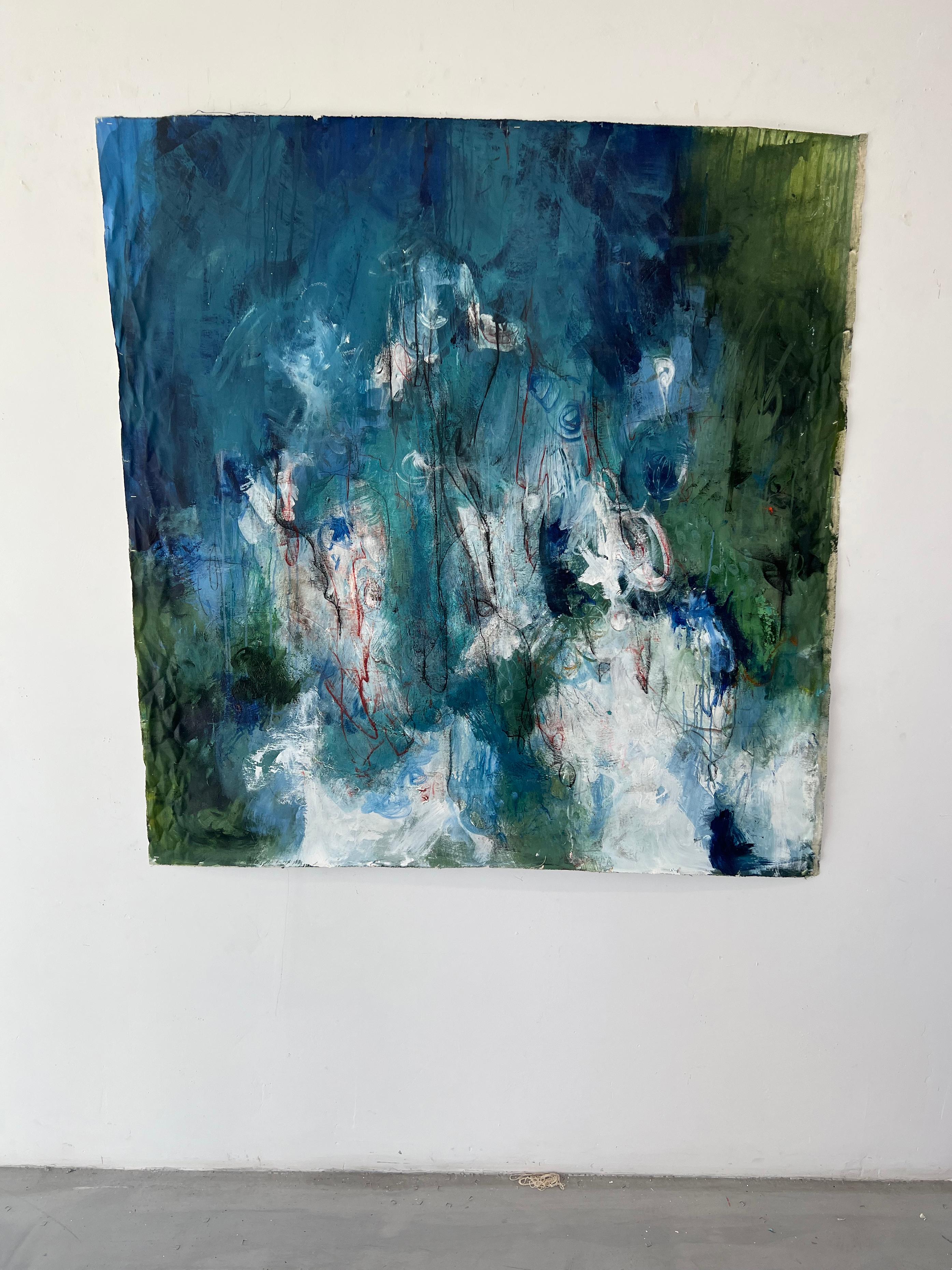 Serie Echo: Riflessi di acqua ferma - acrilico su tela - Painting di Stephanie Visser 