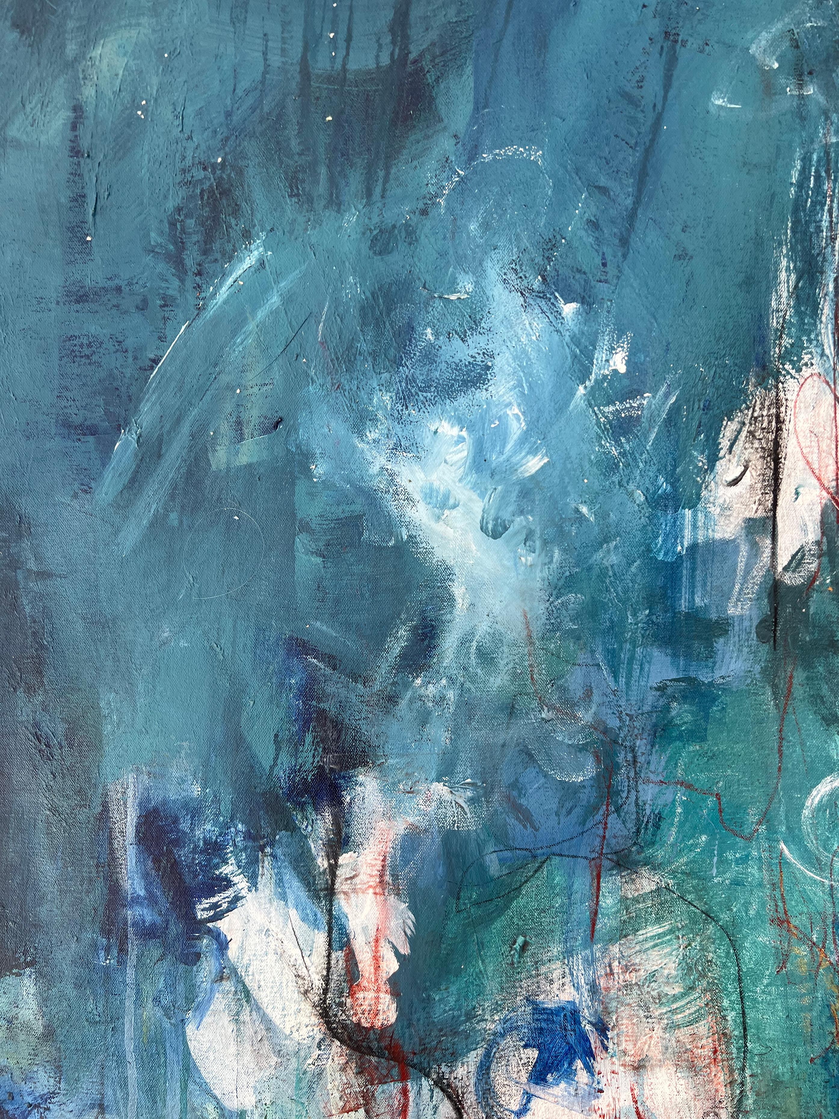 Echo Series: Still Water Reflections- acrylic on canvas - Abstract Painting by Stephanie Visser 