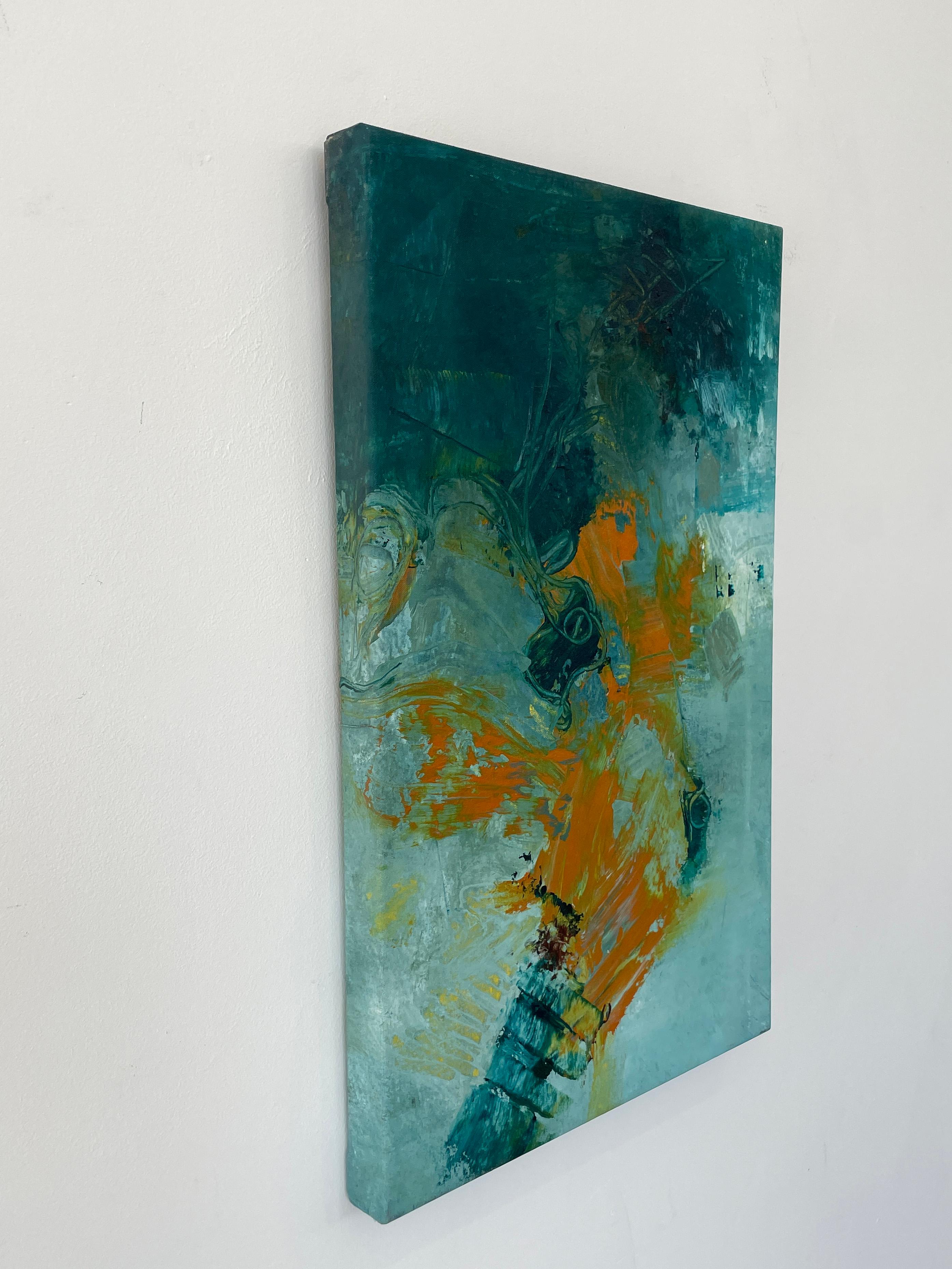 Water and Light, Untitled #10- acrylic on canvas - Blue Abstract Painting by Stephanie Visser 