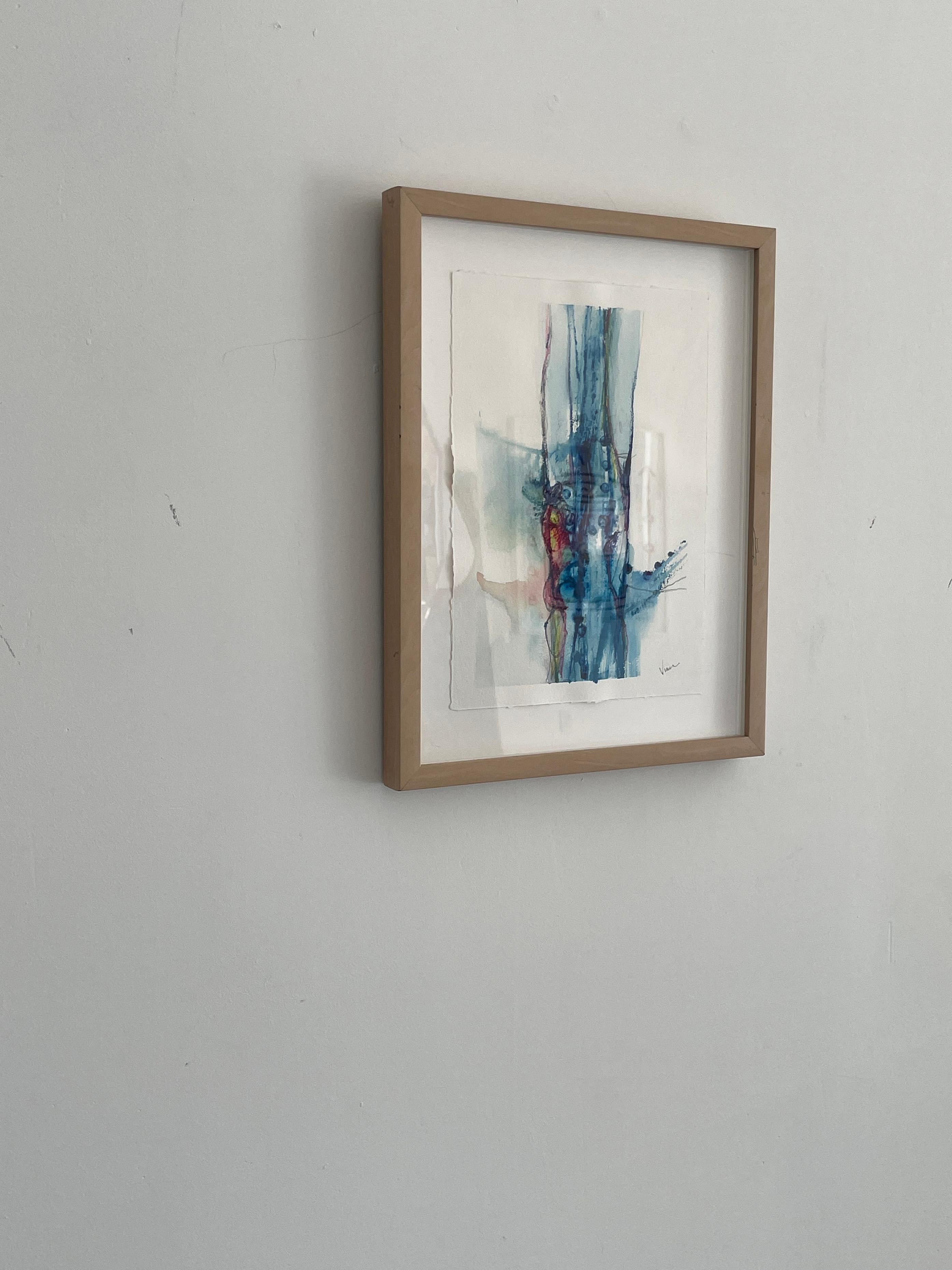 Water and Light, Untitled #9 - watercolor on paper - Abstract Painting by Stephanie Visser 