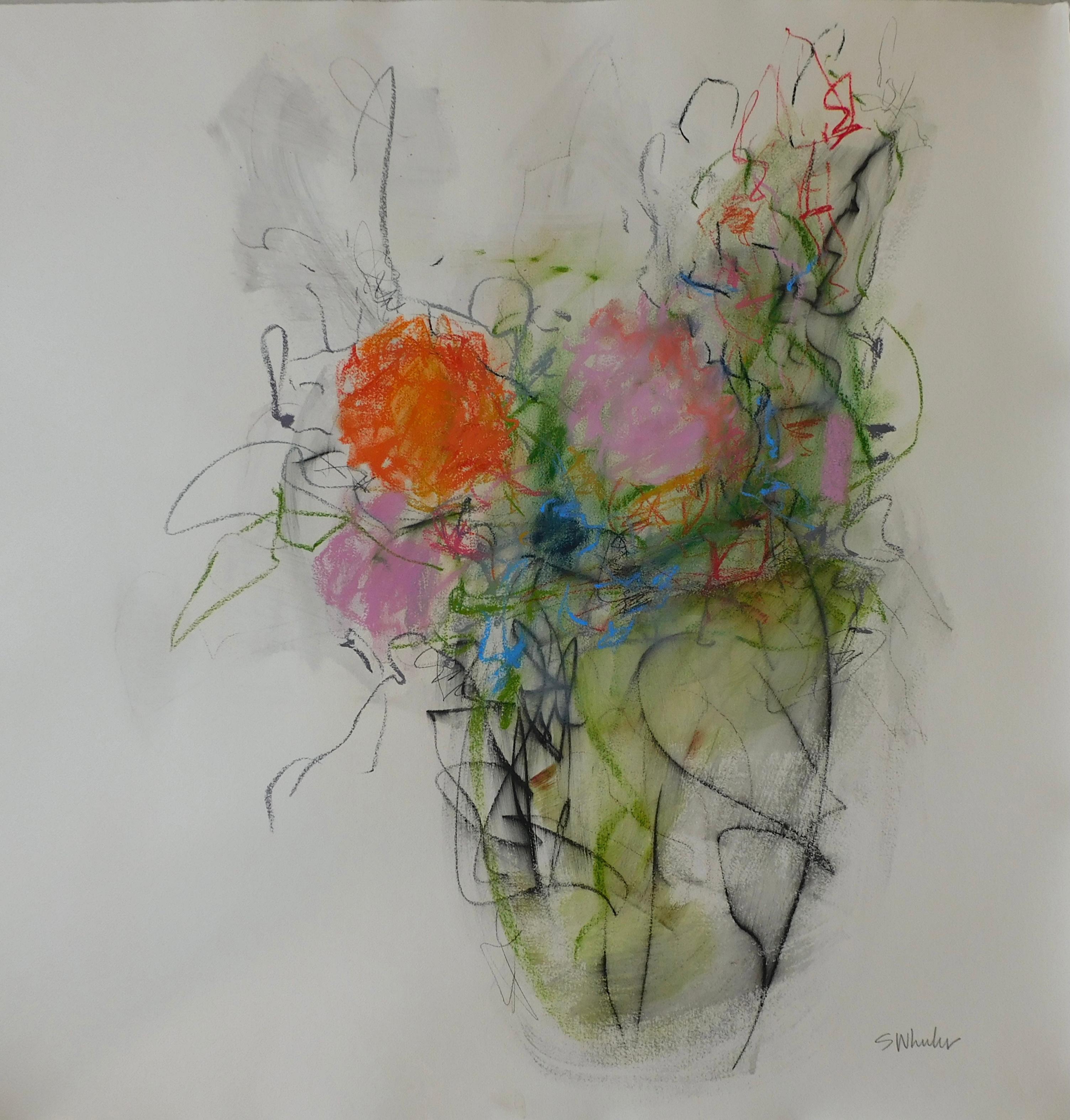 Abstract Floral Mixed Media by S. Wheeler For Sale 1