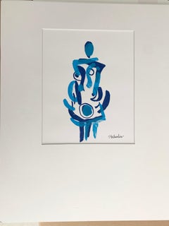 Blue Dress    Silk screen print by Stephanie Wheeler