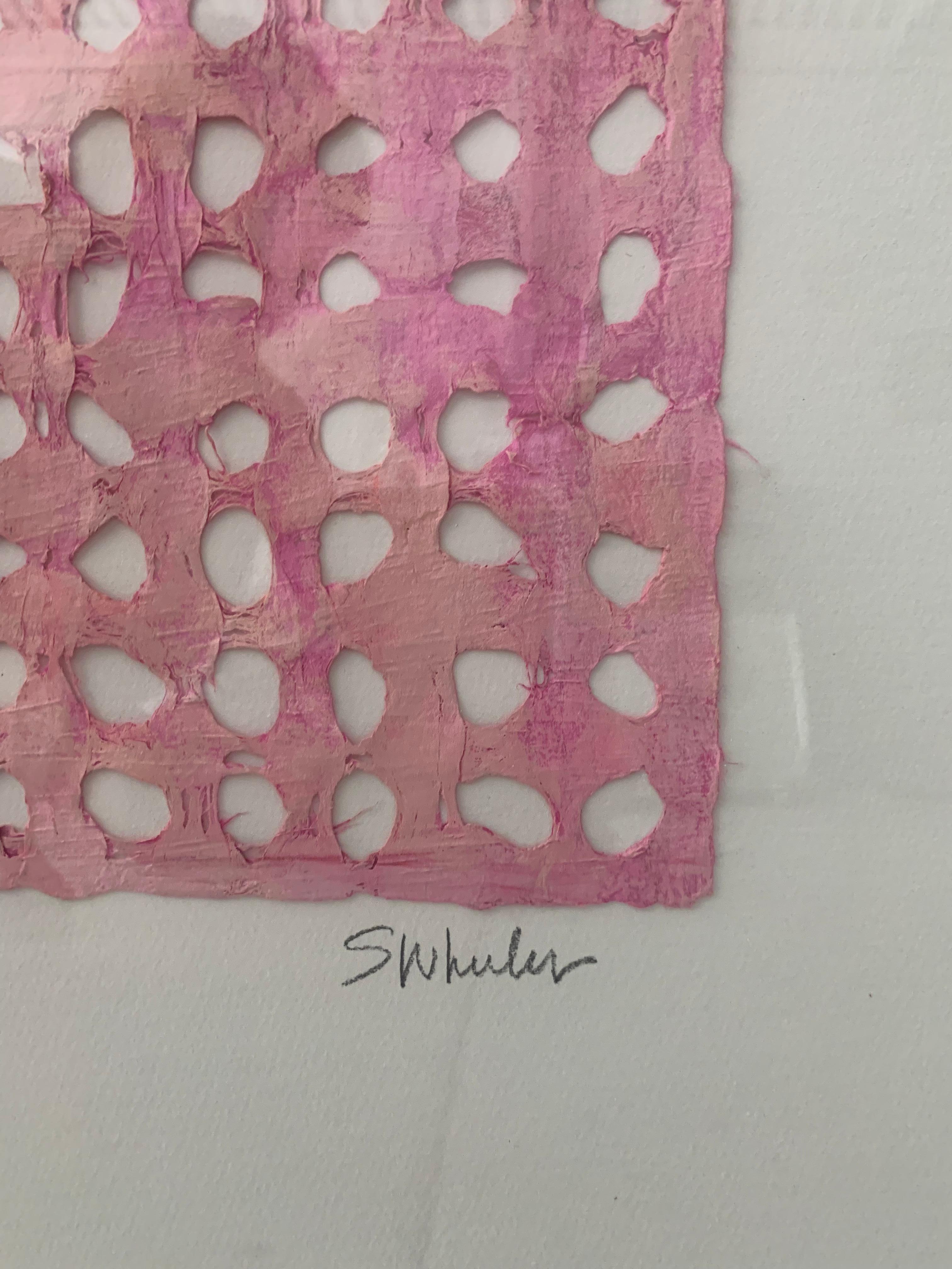 “Pink Adorn III” Mixed Media Collage by S. Wheeler For Sale 4