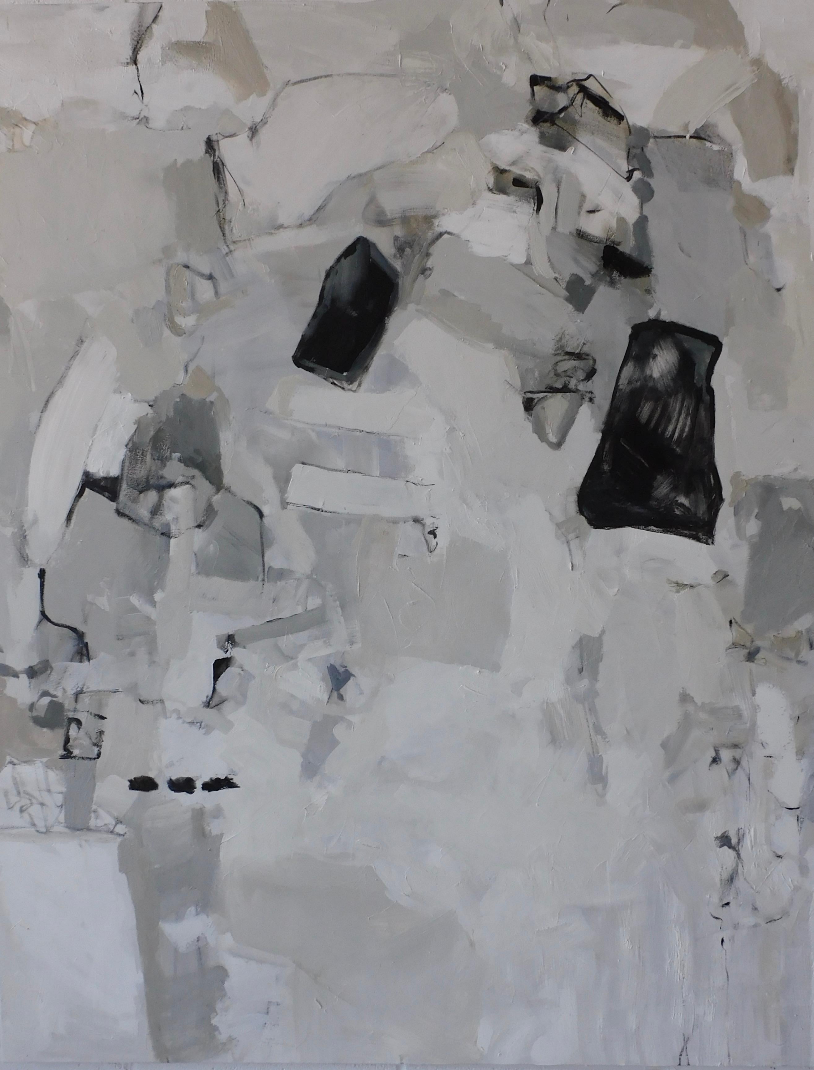 Stephanie Wheeler Abstract Painting - “ White Center”   Abstract Oil Painting by S. Wheeler