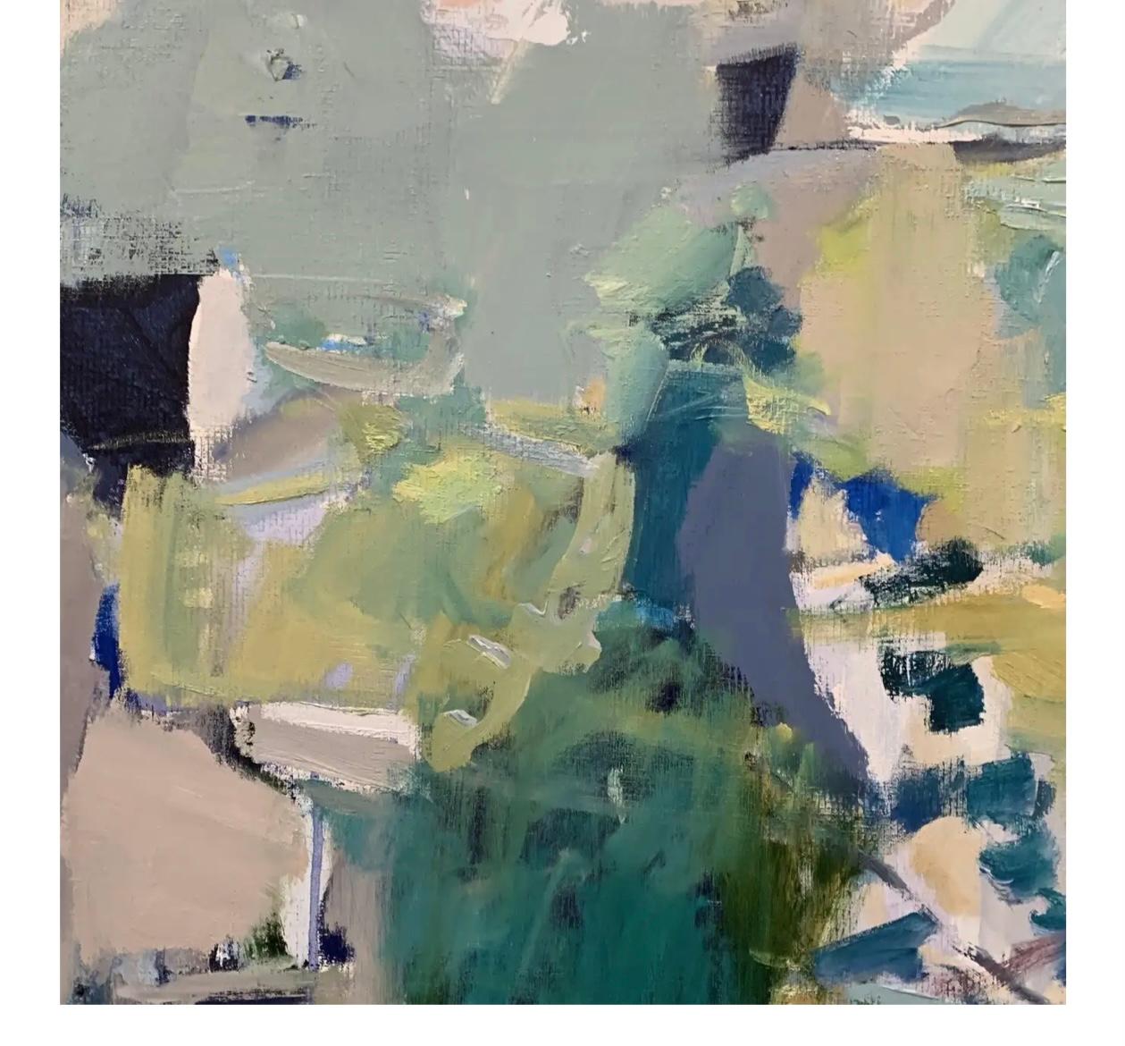 Verde Verde, Ölgemälde von S. Wheeler (Grau), Abstract Painting, von Stephanie Wheeler