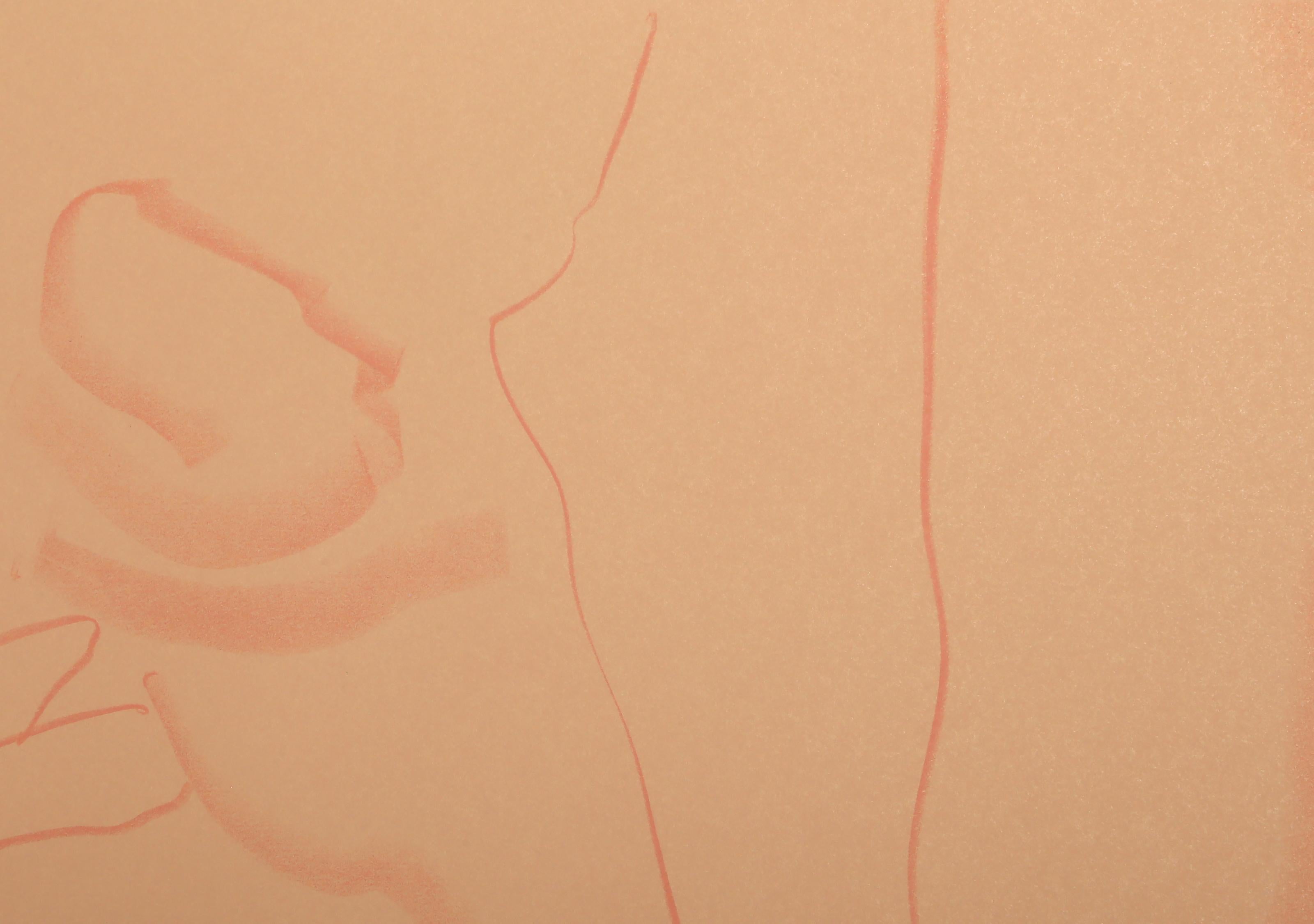 Ohne Titel 25, Minimalistische Lithographie mit Pastell von Stephen A. Davis – Print von Stephen A Davis
