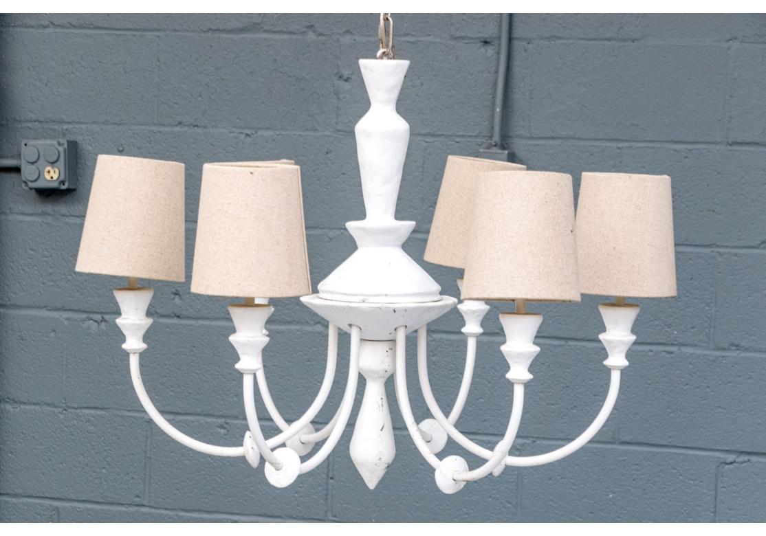 Stephen Atonson Hand Sculpted Plaster Chandelier In condizioni deteriorate in vendita a Bridgeport, CT