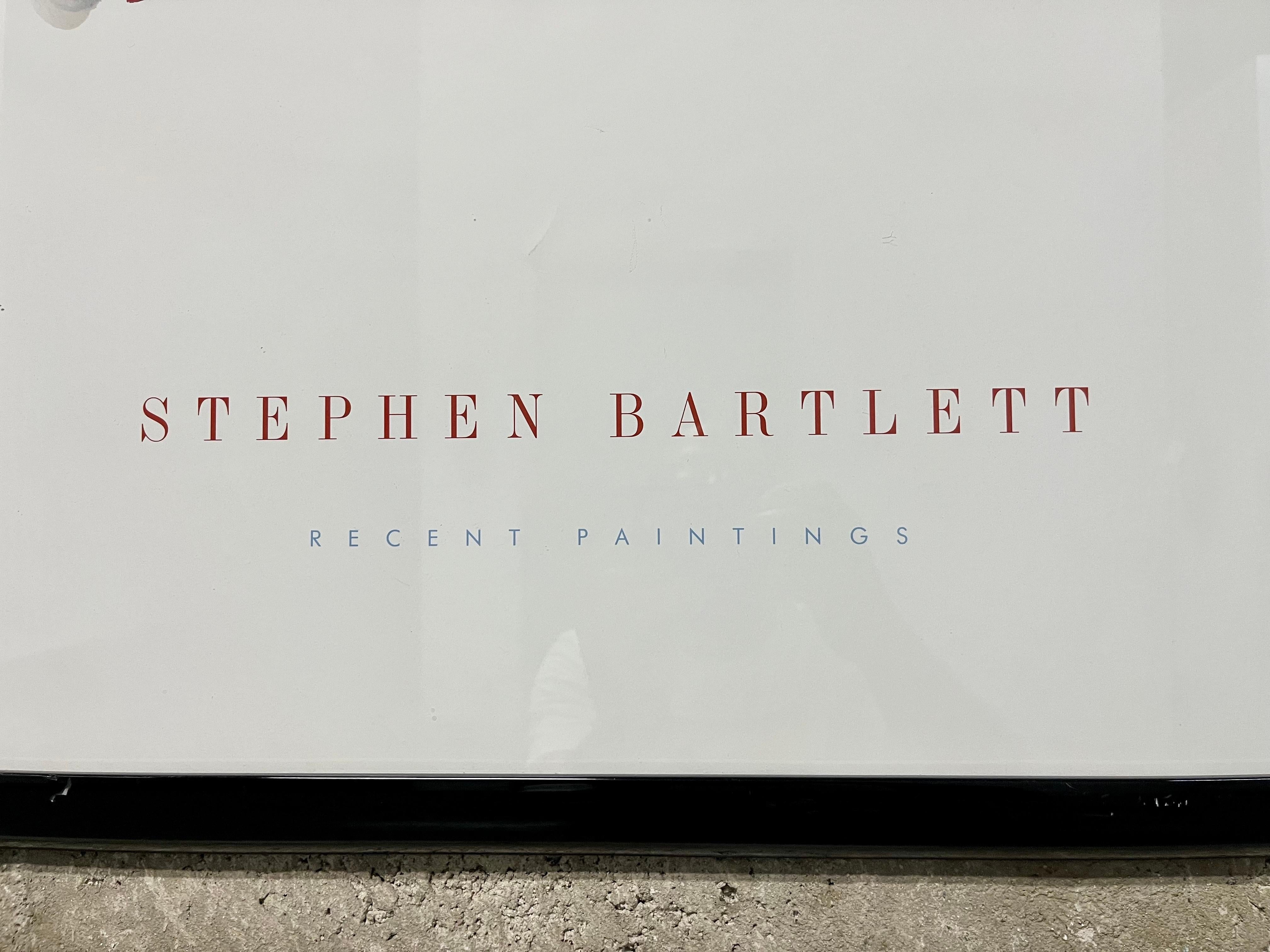 Stephen Bartlett, Recent Paintings, Framed Exhibition Poster. Circa 1980s For Sale 7