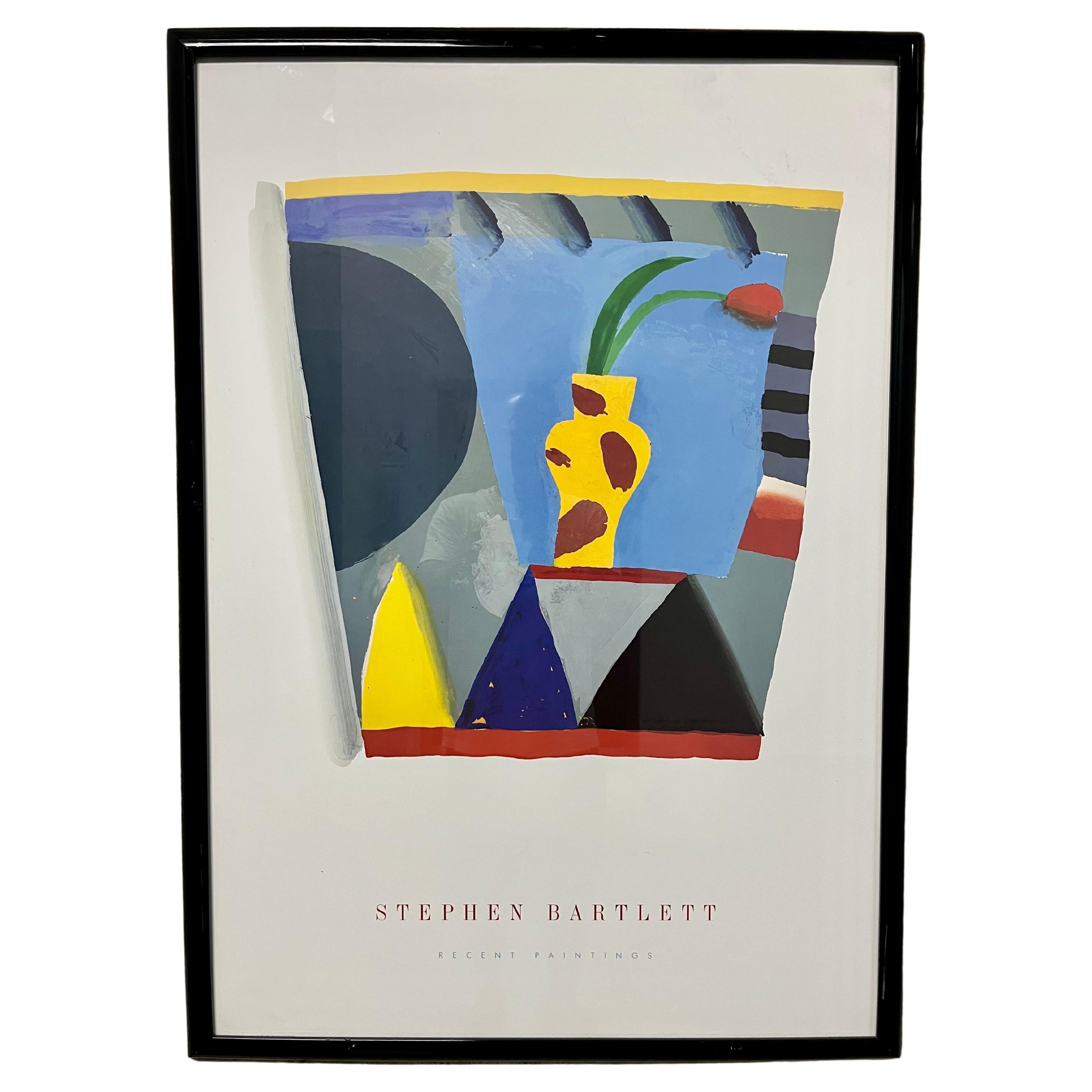 Stephen Bartlett, Recent Paintings, Framed Exhibition Poster. Circa 1980s