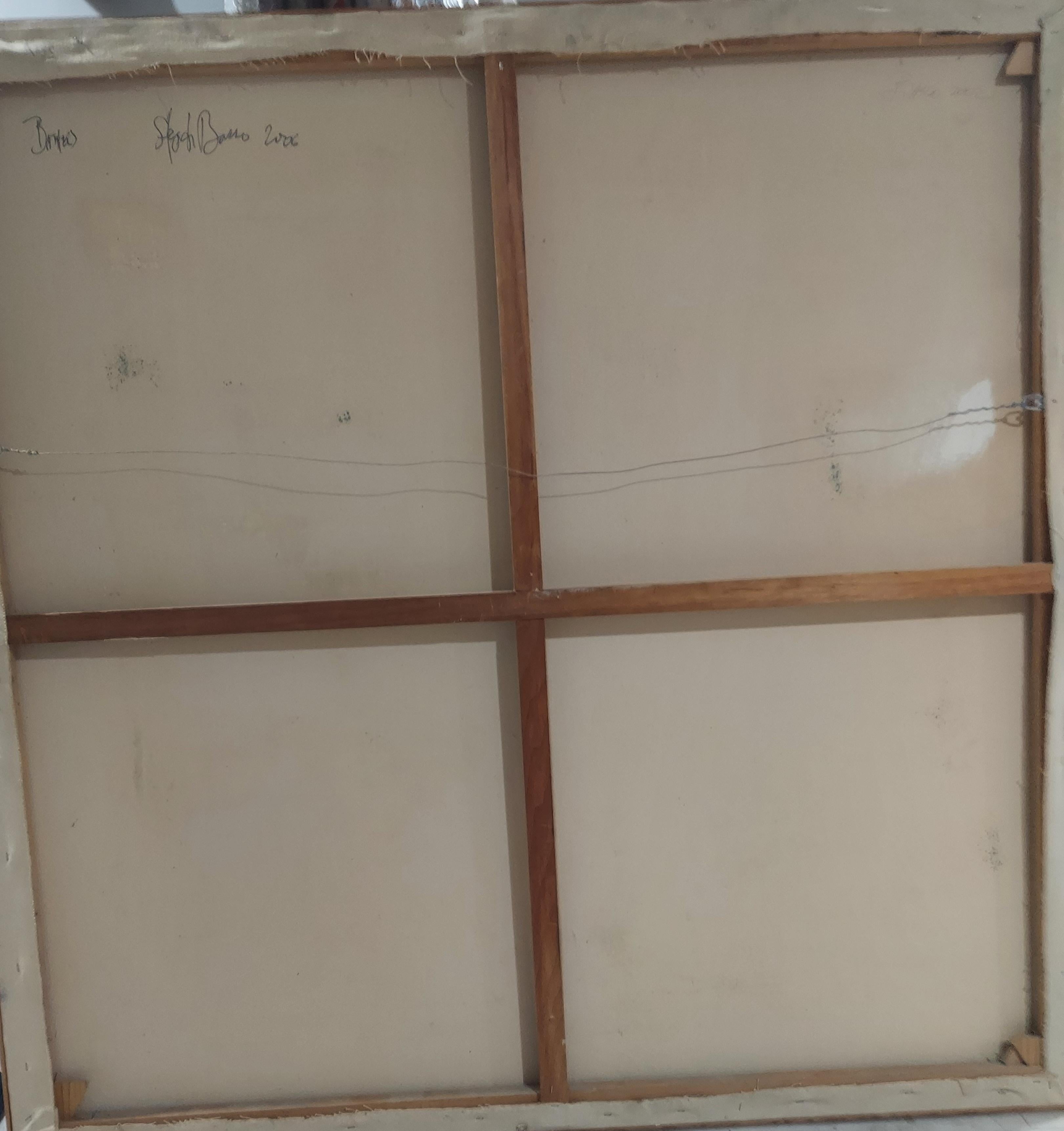 Badewannen (der Kuss), weibliche nackte Figuren in grünen Grautönen für den Innenbereich des Pools – Painting von Stephen Basso