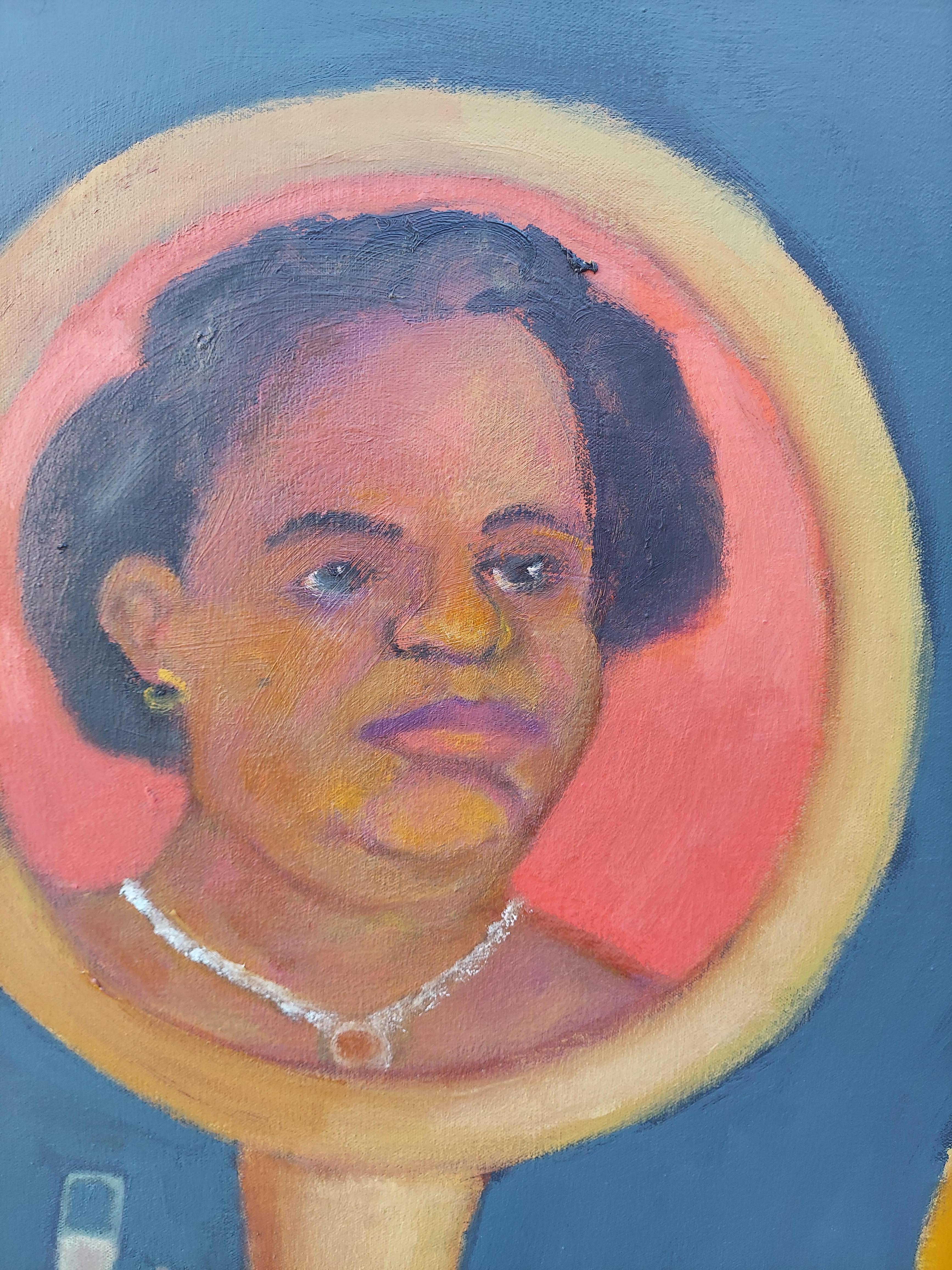 The subject is primarily about multiple personalities. It is signed and dated on the reverse side. 
*ABOUT Stephen Basso

Stephen Basso's highly original pastels and oil paintings are romantic, yet thought provoking  fantasies.   His whimsical works