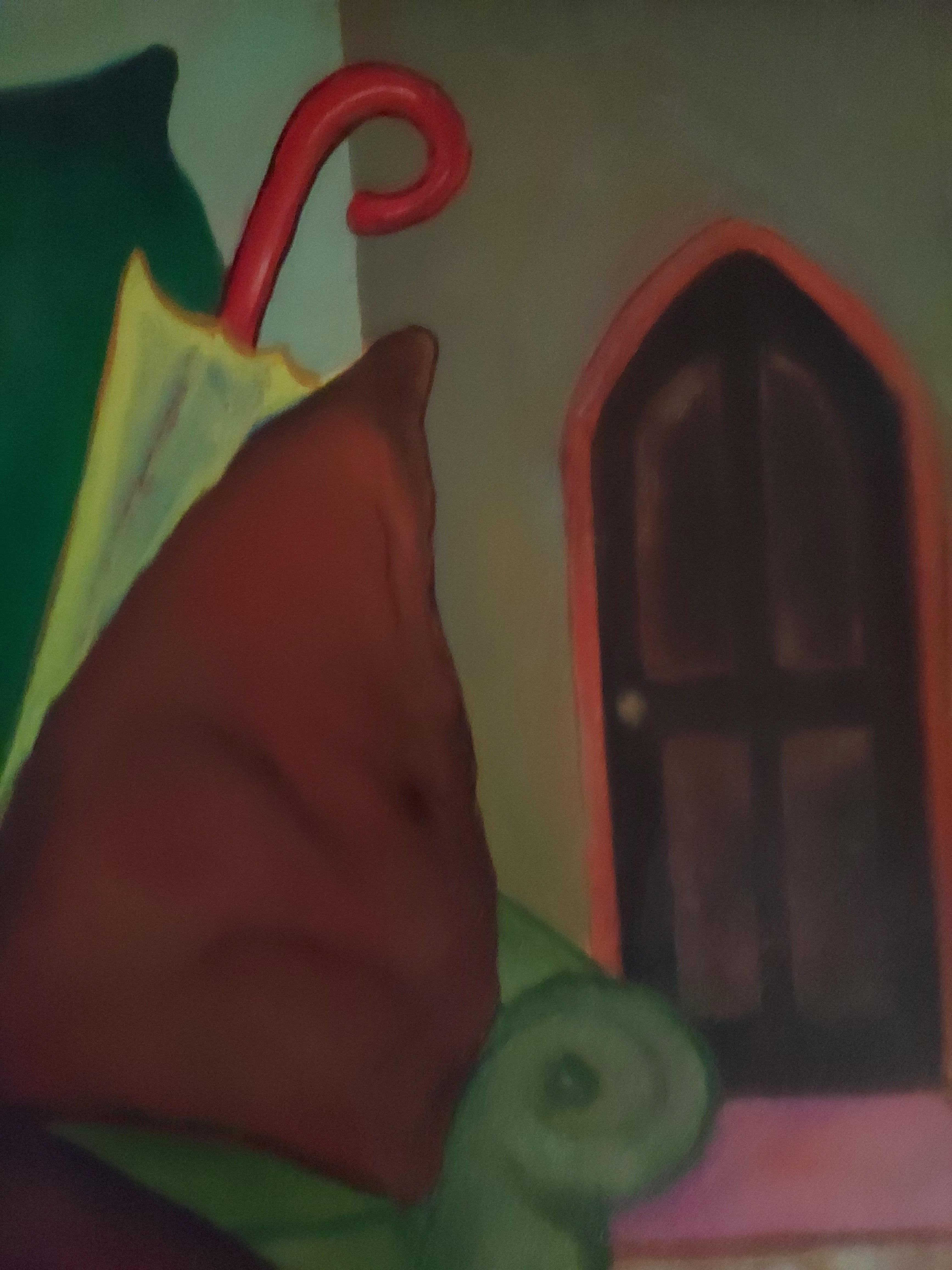 la sala de la bruja (salotto dello stregone), interno surrealista, verde, uccello, nudo in vendita 1