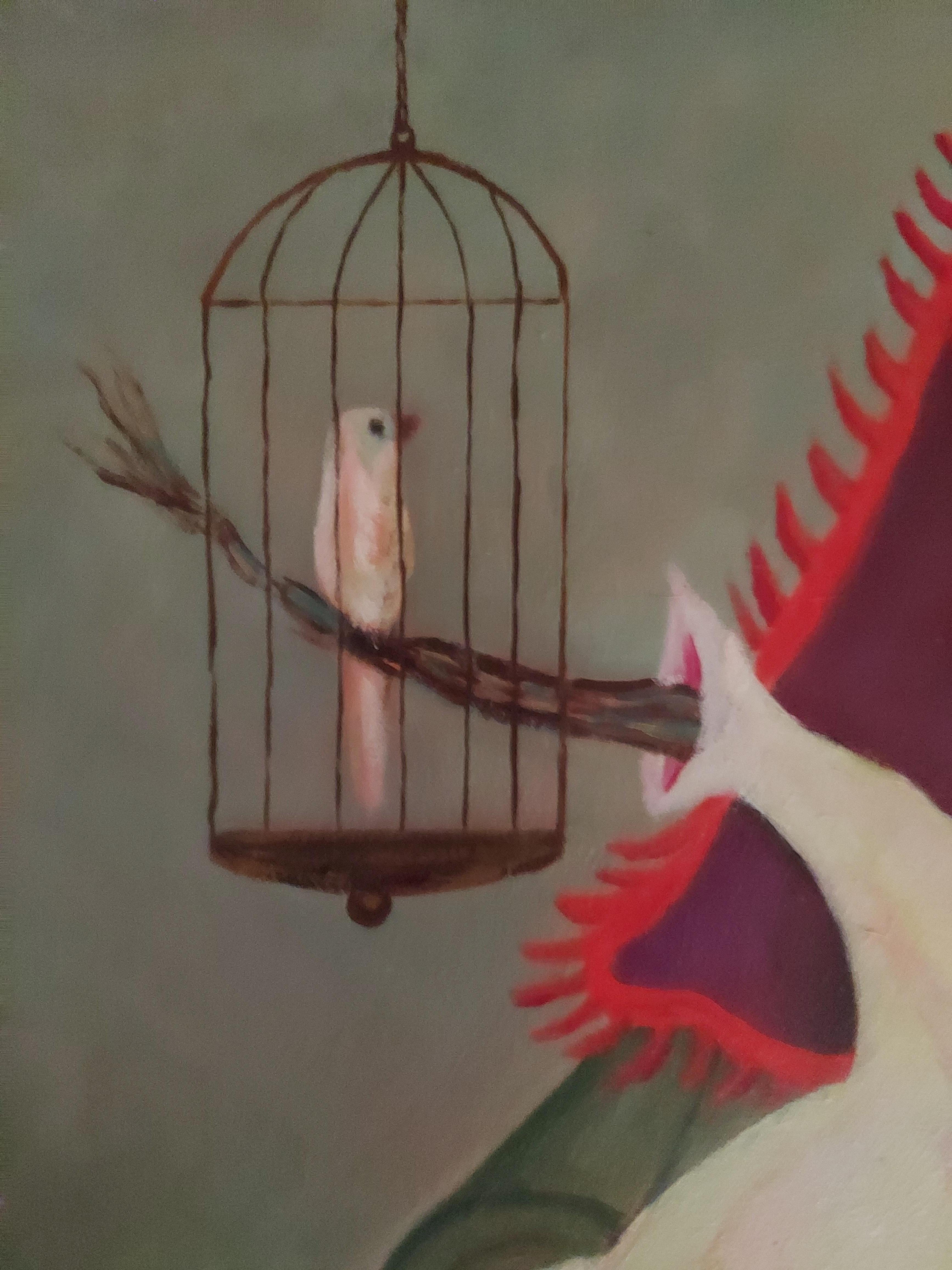la sala de la bruja (salotto dello stregone), interno surrealista, verde, uccello, nudo in vendita 3