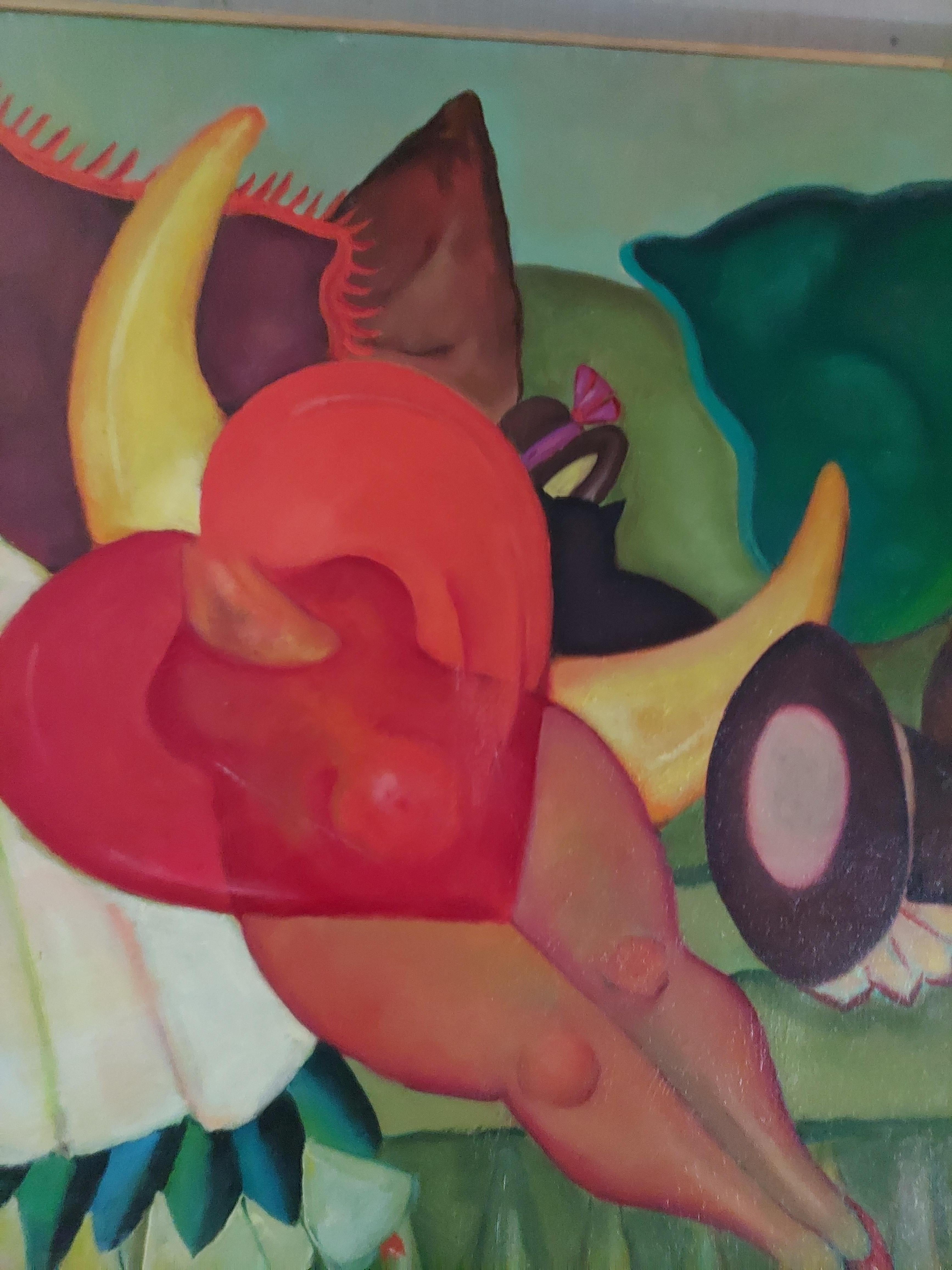 la sala de la bruja (salotto dello stregone), interno surrealista, verde, uccello, nudo in vendita 4