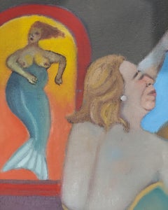 Mermaid Reflections imaginative fantasy of women, mirror warm inviting color