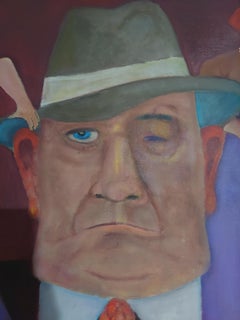 Off Broadway  multi figurative purple colors dancers women in gowns