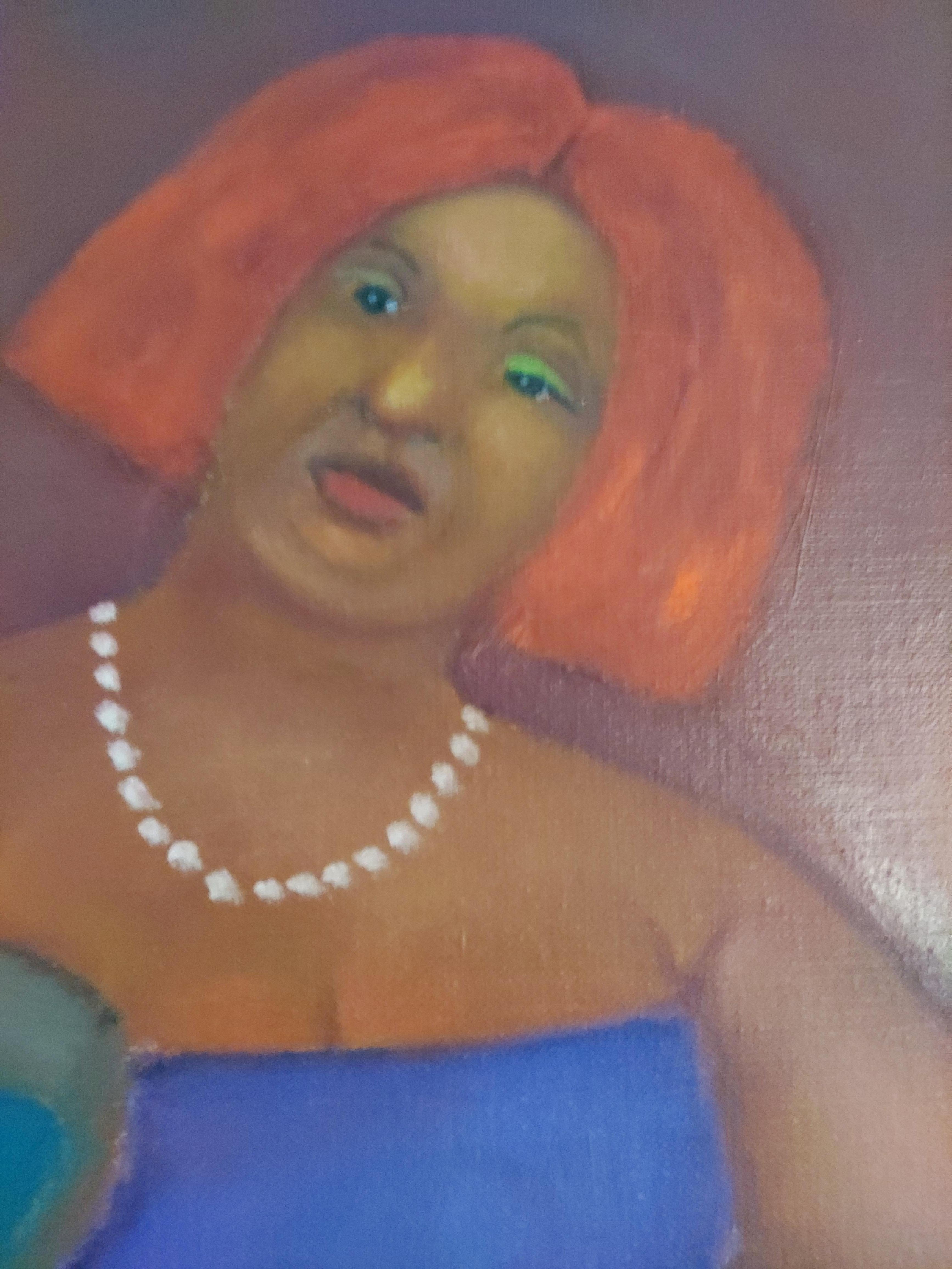 Off-Broadway  Mehr figurative lilafarbene Tänzerinnen und Damen in Kleidern (Grau), Figurative Painting, von Stephen Basso