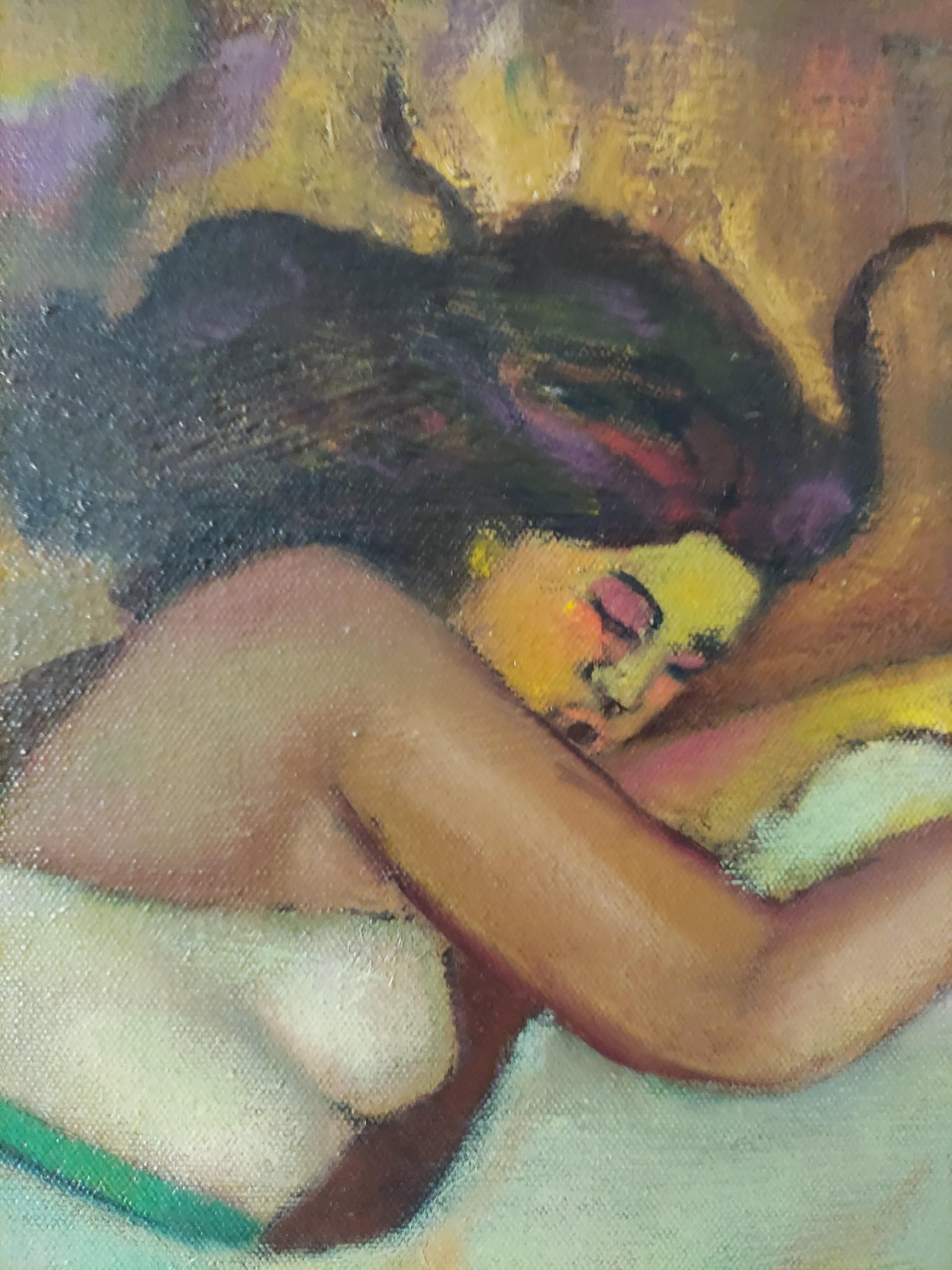 Rilascio  figura femminile su scogliera paesaggio marino verde tenue & seleziona un colore brillante in vendita 1