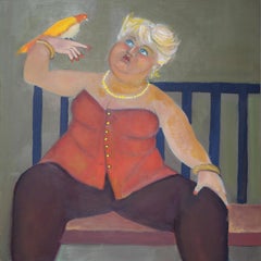 salty sue and kandy korn, colorful woman and bird humorous people pets