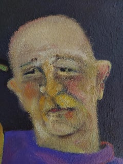 Stickball Team sports related group male figures earth and red colors