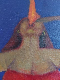 Strongman and Fire eater circus, coney island influences colorful carnival