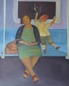 L'artista in erba narrazione urbana colori blu tenui scena della metropolitana