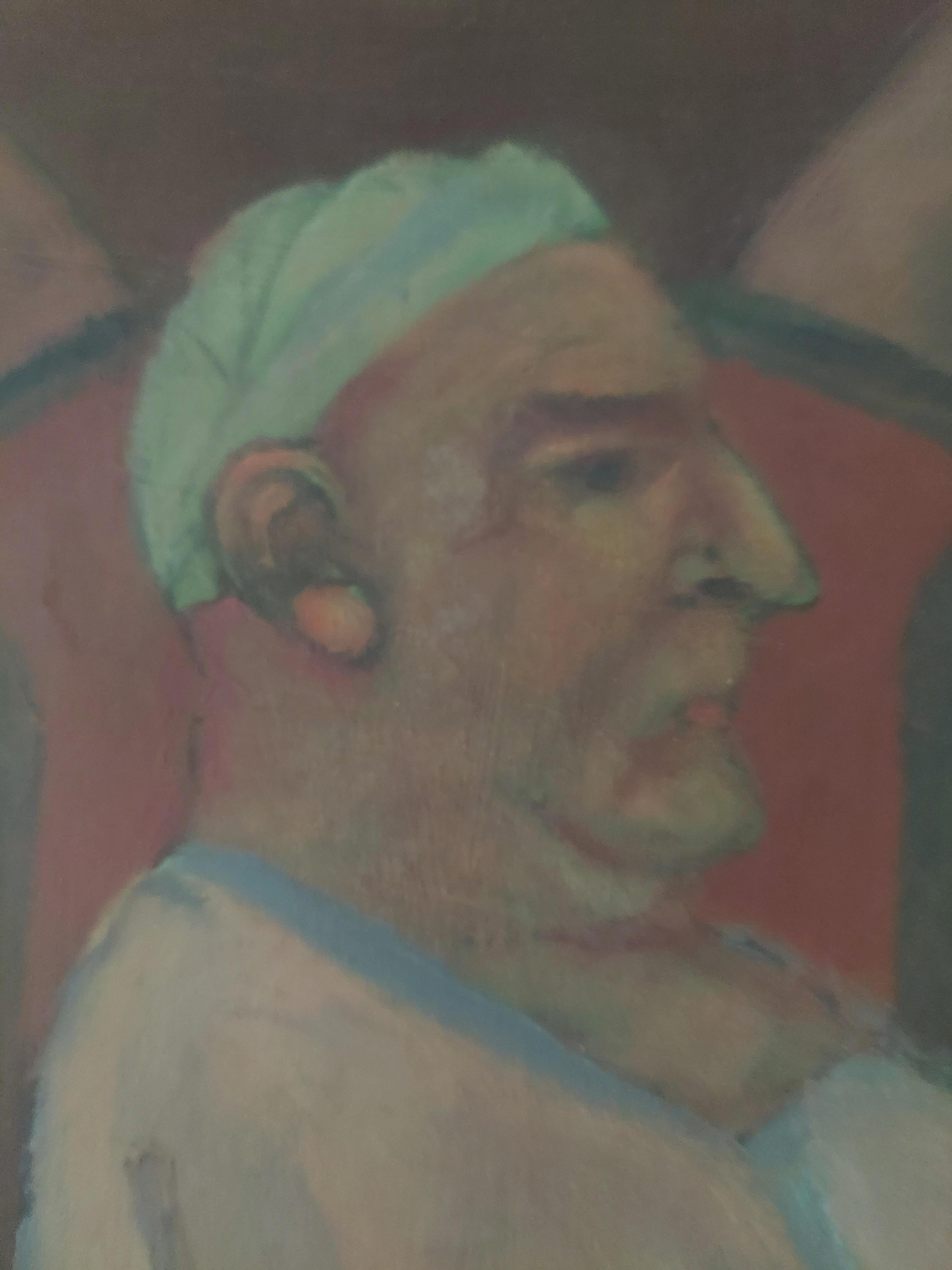 Le boulanger cloîtré personnage masculin avec chérubin gâteau  avec des tons terreux de cupcake en vente 1