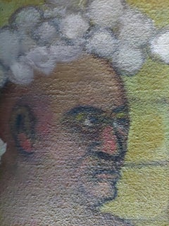 The One That Got Away.  Rauchmann in antiker Badewanne in weichen grünen Tönen, humorvoll