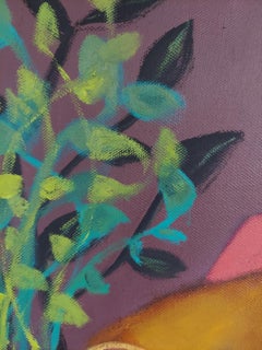 TiTi Dolores and Coquito sitting female portrait with pet chihuahua dark colors