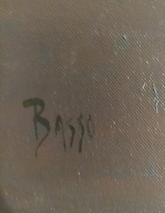 Wonderland  small scale seated woman with large bouquet soft green colors