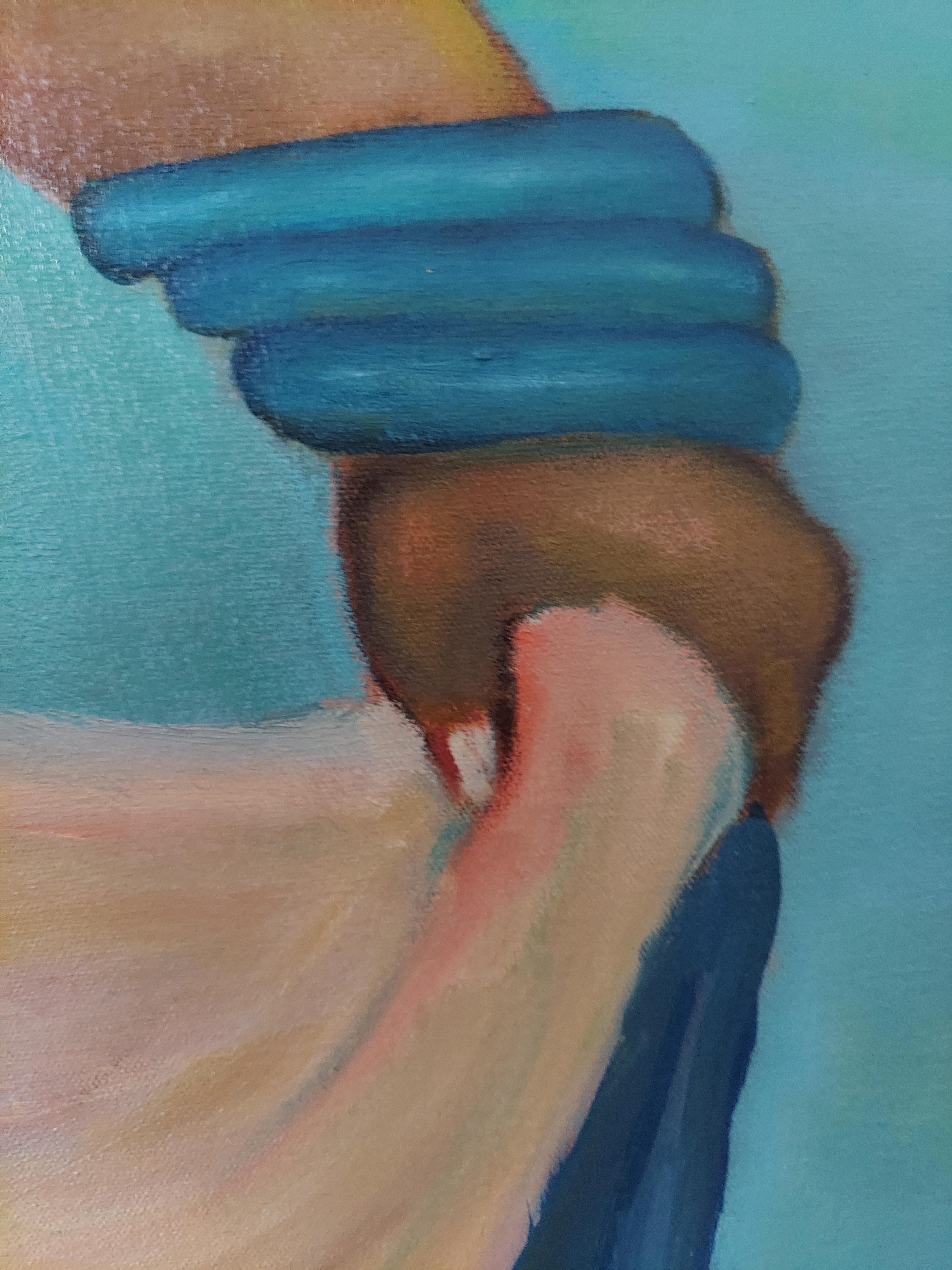Yemaya Descembarcar(Yemaya Ashore) blues seaside West african & religious - Landscape Painting Marrone di Stephen Basso