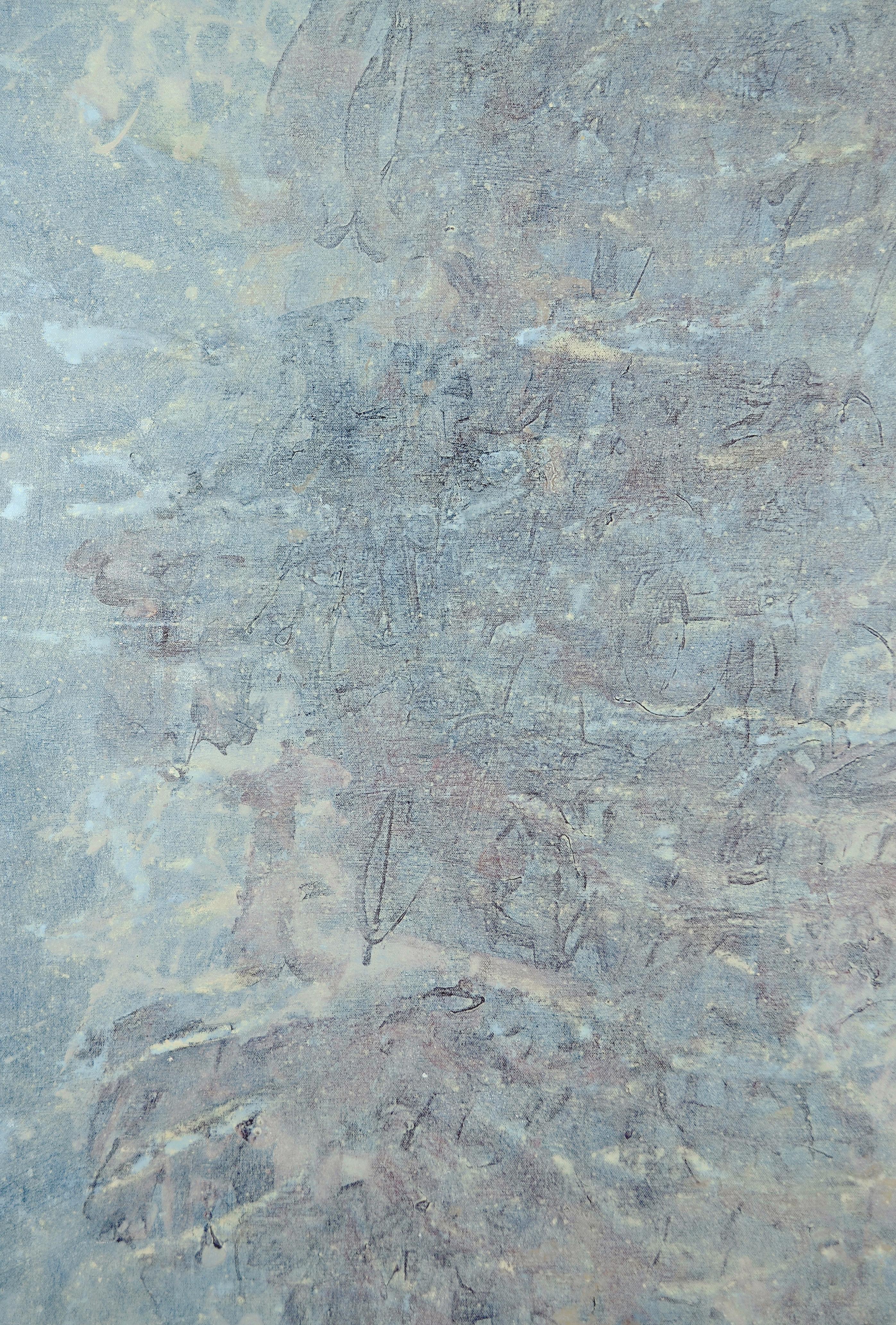 At Once Revived and Embraced - Gray Abstract Painting by Stephen Battle