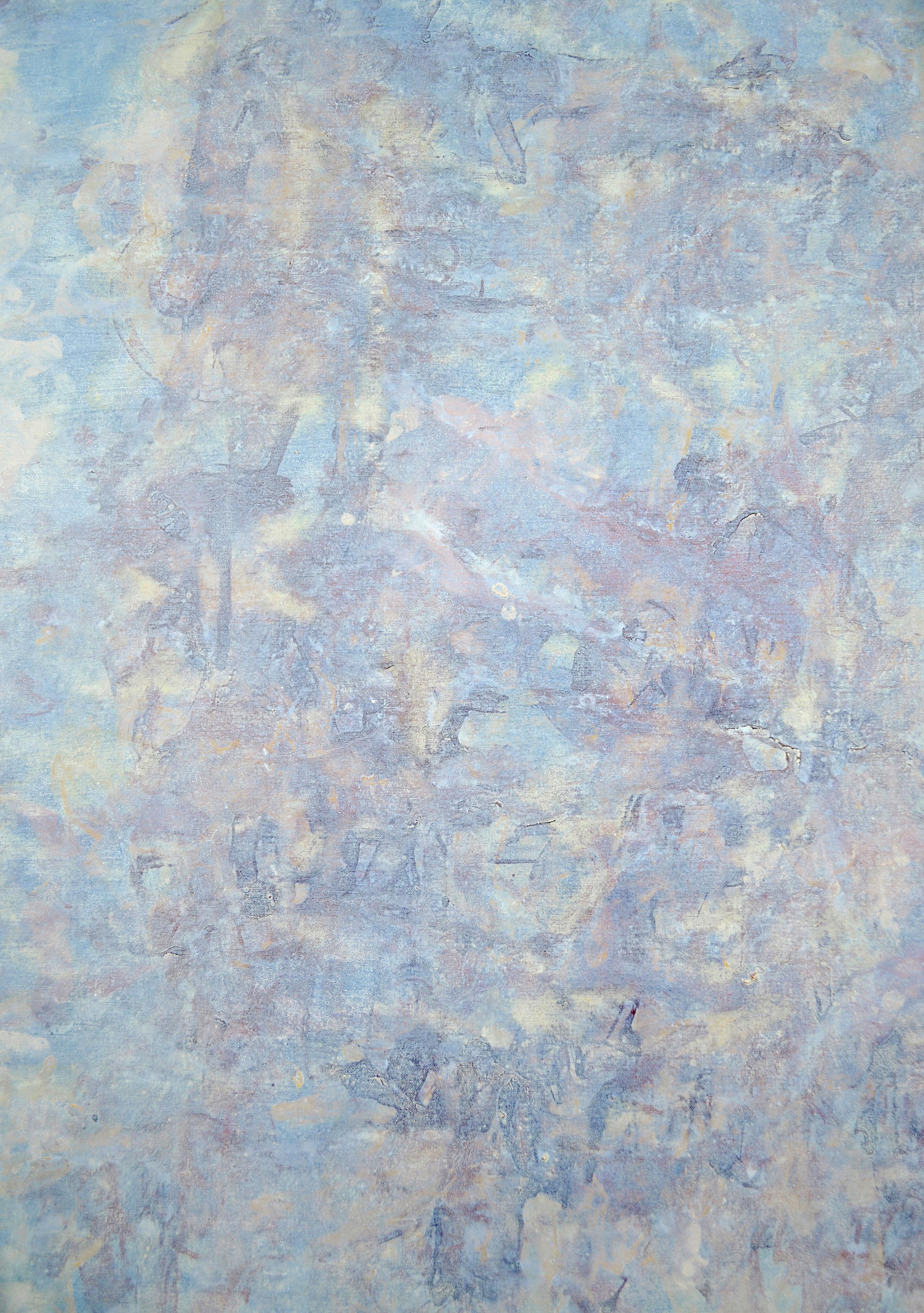 Bringing Home the Life Giving Air - Purple Figurative Painting by Stephen Battle