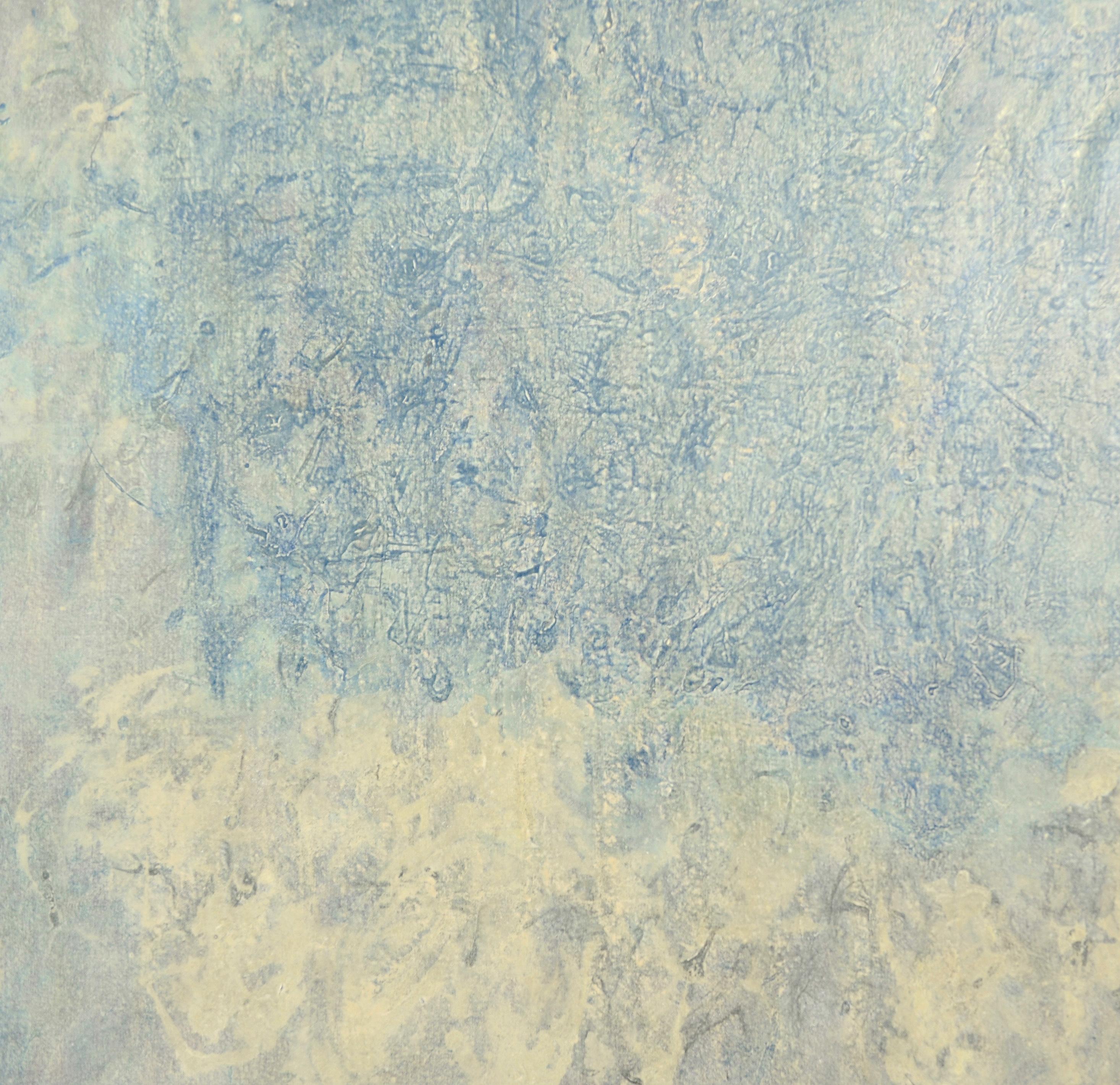 Recalling Lotus Steps - Gray Abstract Painting by Stephen Battle