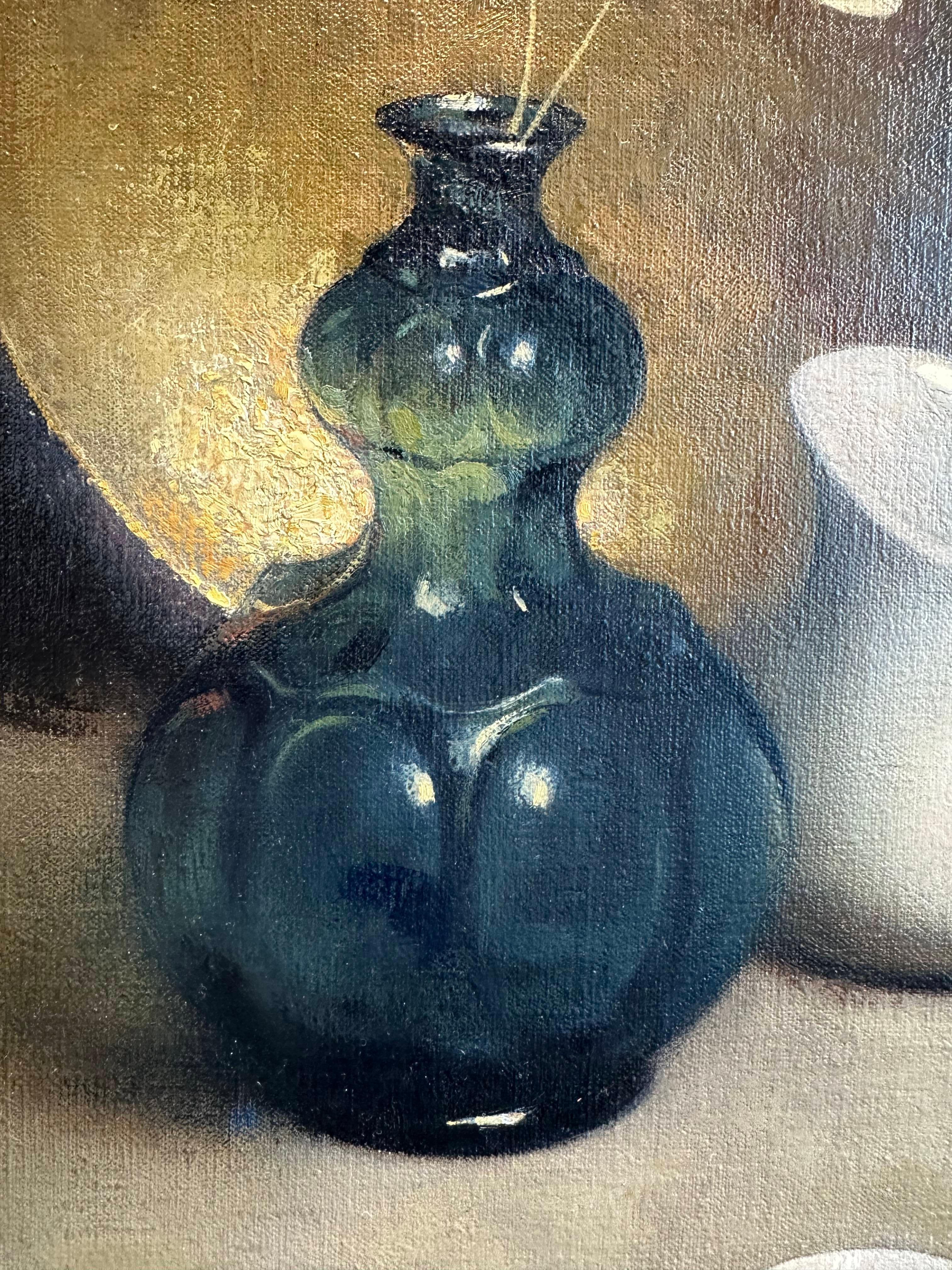Vasi e una moneta - Painting di Stephen Bauman