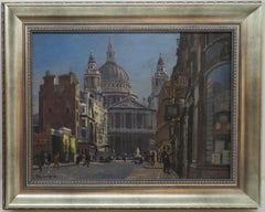 Stephen Bone NEAC (1904-1958) Britannique PEINTURE À L'HUILE ORIGINALE "St Pauls London" (Londres)