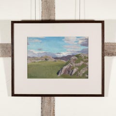 Landschaft, Schottland - 20. Jahrhundert Schottische Landschaft Ölgemälde in Grün