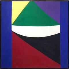 Hammock I (Square Abstract Geometric Painting on Canvas in Bold Primary Colors)