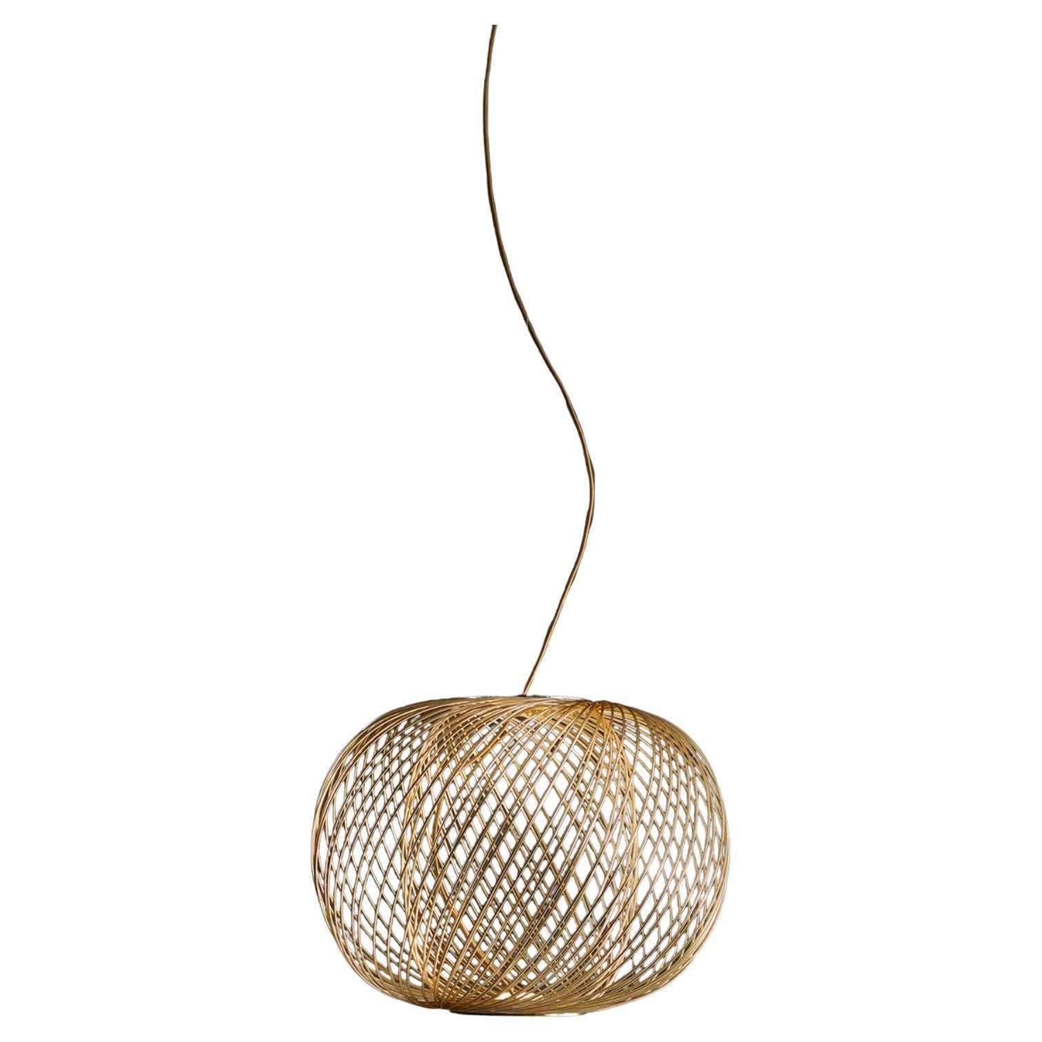 Stephen Burks Anwar T 45 lampe à suspension dorée mate pour Parachilna