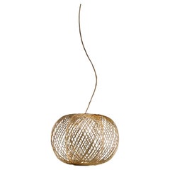 Stephen Burks Anwar T 45 Golden Matte Suspension Lamp For Parachilna