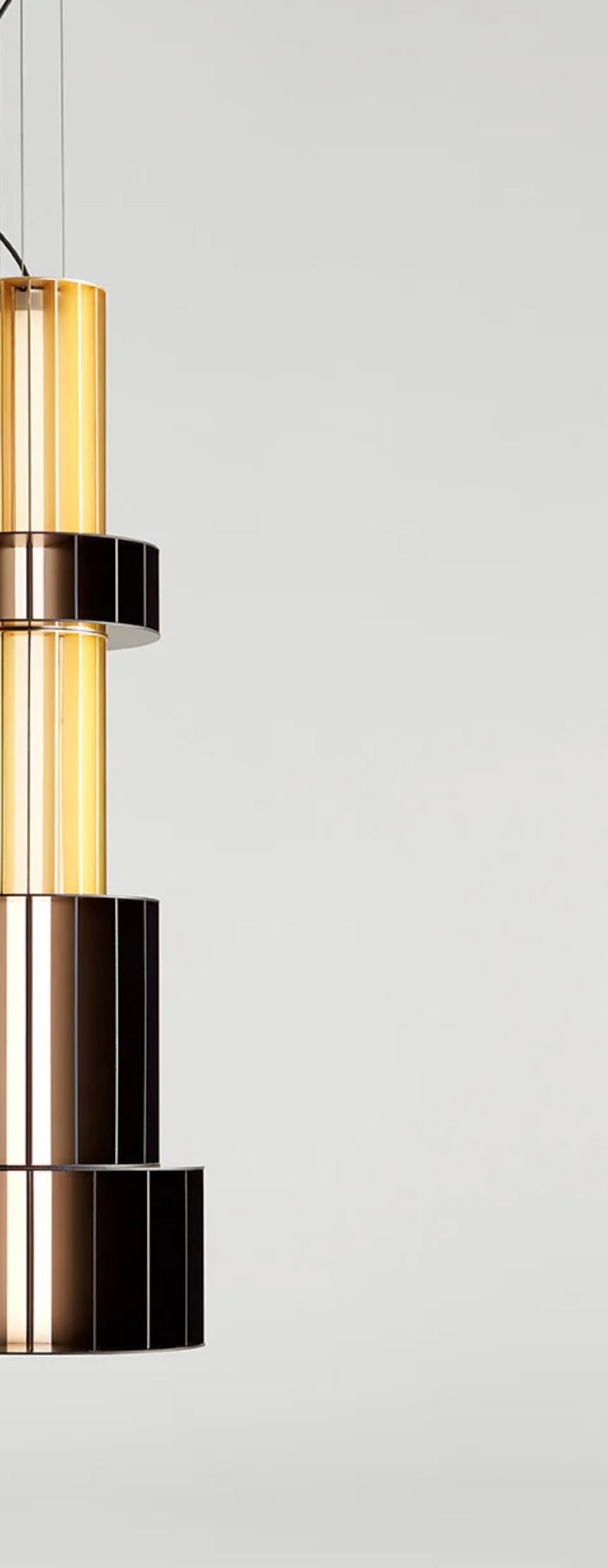 Mid-Century moderno Stephen Burks Babel T GR Lampada a sospensione combinata personalizzata per Parachilna in vendita