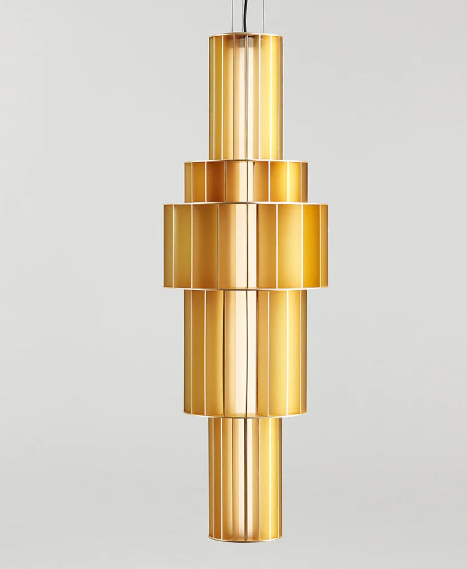 Stephen Burks Babel T GR Lámpara Suspendida Dorada Para Parachilna en Nuevo estado para la venta en Barcelona, Barcelona