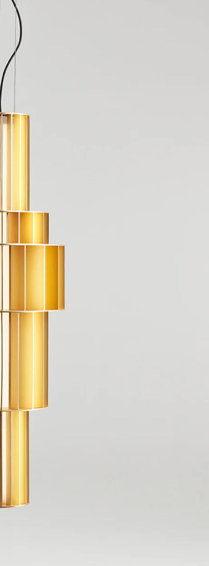 Stephen Burks Babel T GR Lámpara Suspendida Dorada Para Parachilna en venta 1