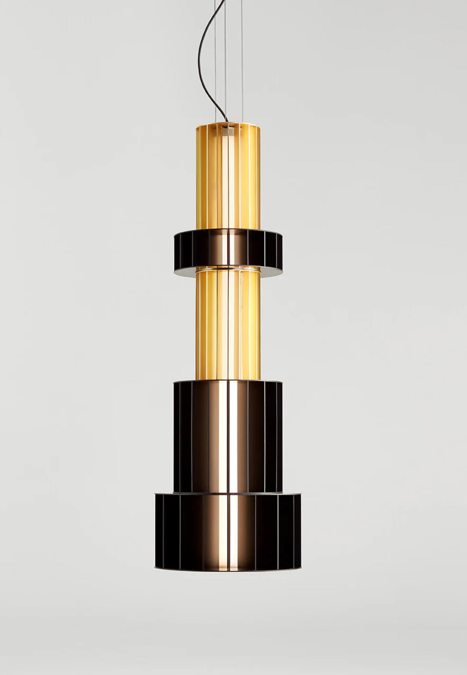 Stephen Burks Babel T GR Lámpara Suspendida Dorada Para Parachilna en venta 2