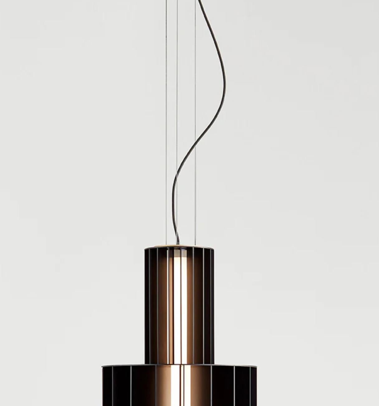 Alluminio Stephen Burks Babel T ME Black Mate  Lampada a sospensione per Parachilna in vendita