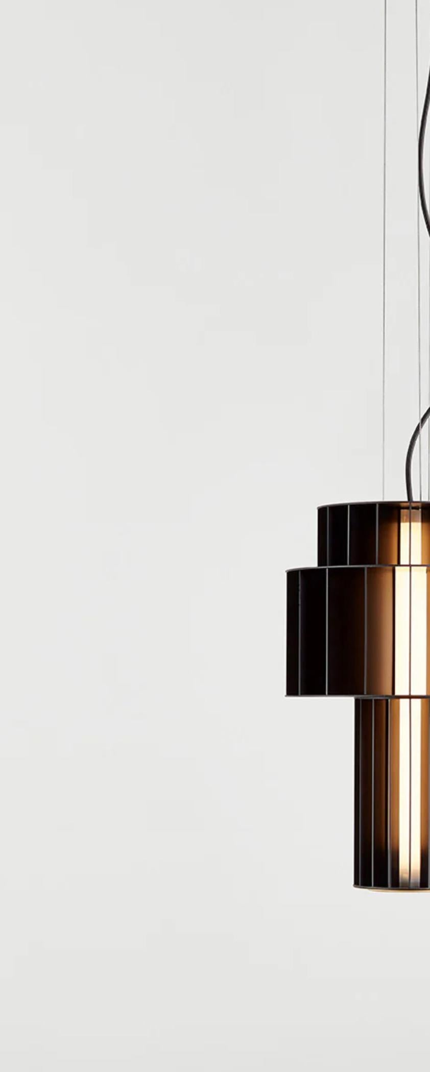 Alluminio Stephen Burks Babel T PE Black Suspended Lamp For Parachilna in vendita