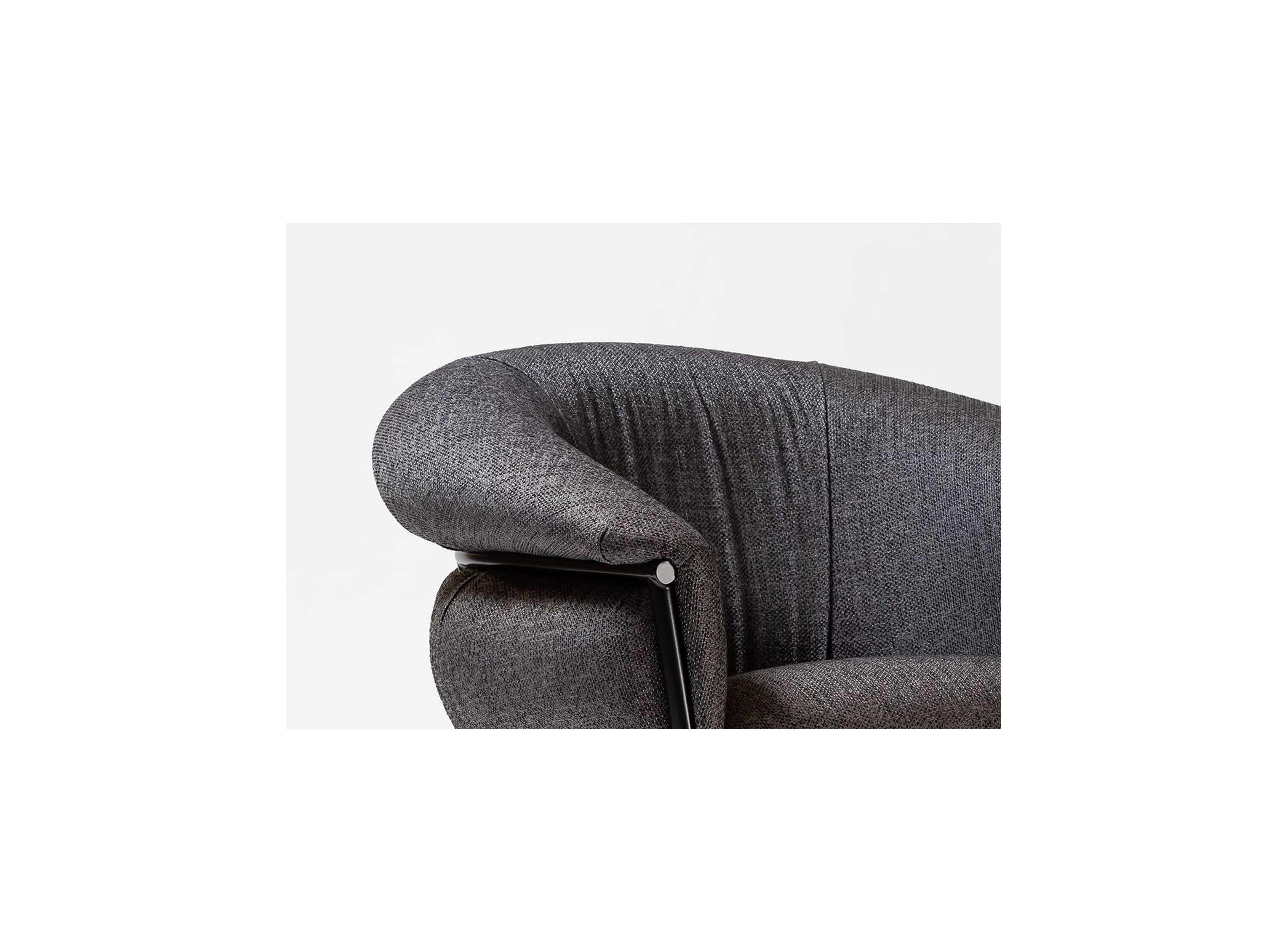 Modern Stephen Burks, Contemporary, Black Fabric Upholester Grasso Armchair For Sale