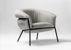 Stephen Burks Contemporary Fabric Upholstered and Iron 'Grasso' Armchair for BD