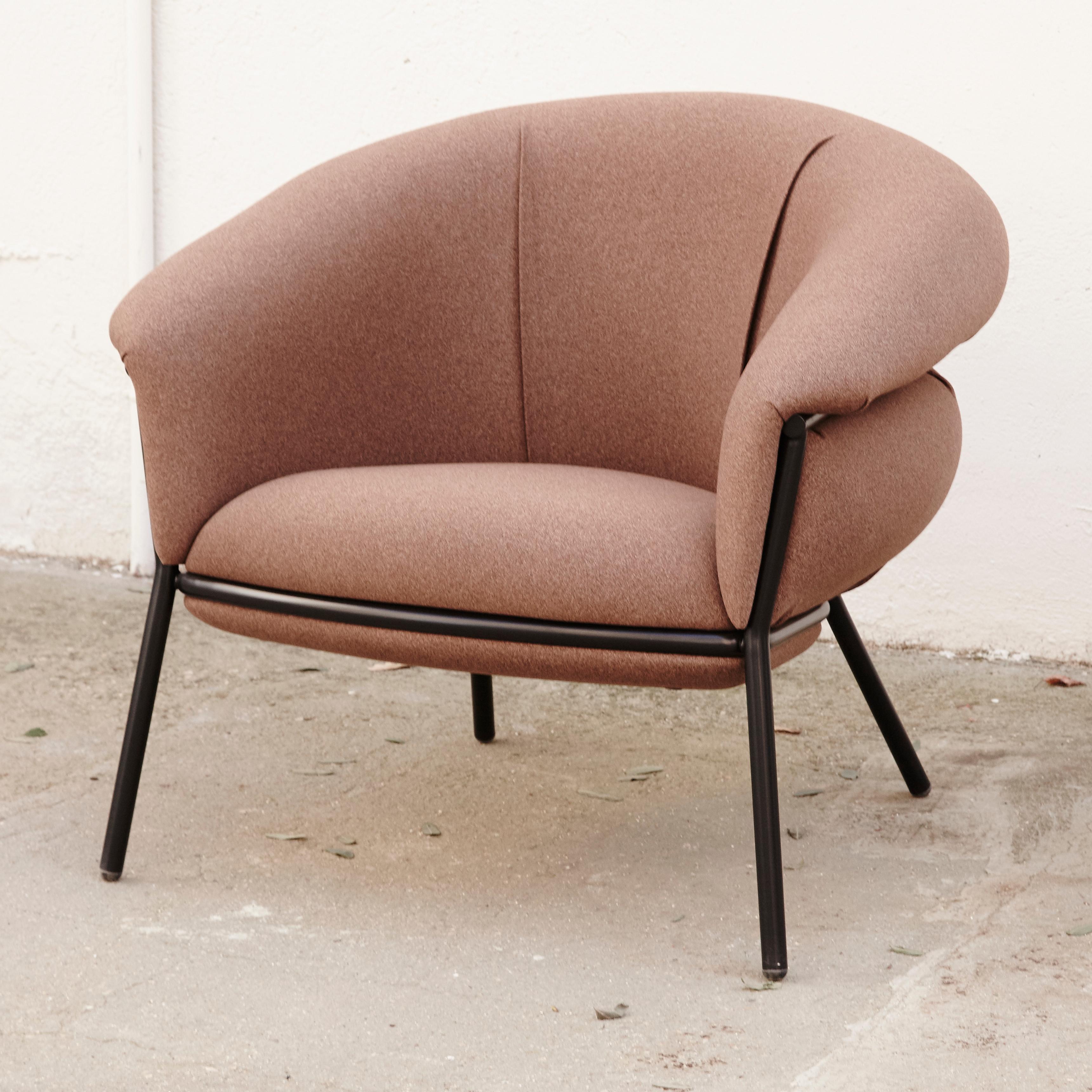 Modern Stephen Burks Contemporary Fabric Upholstered and Iron 'Grasso' Armchair for BD