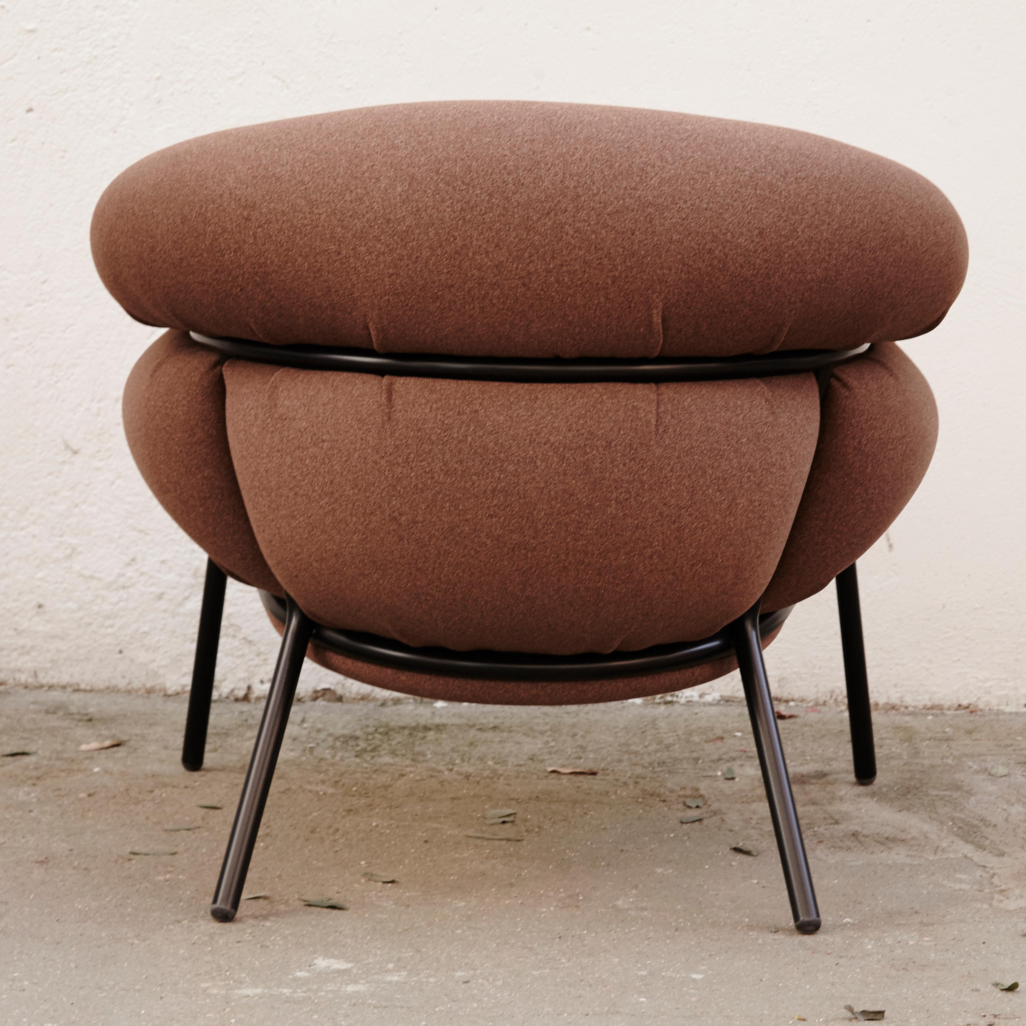 Stephen Burks Contemporary Fabric Upholstered and Iron 'Grasso' Armchair for BD In Good Condition In Barcelona, Barcelona